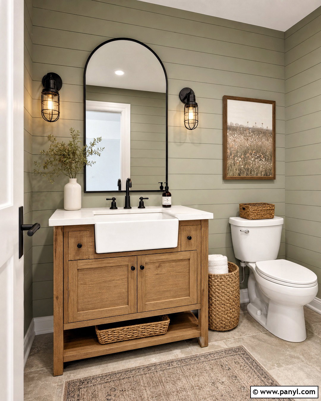 Sage Green Powder Room With Farmhouse Decor - 20 sage green powder room ideas