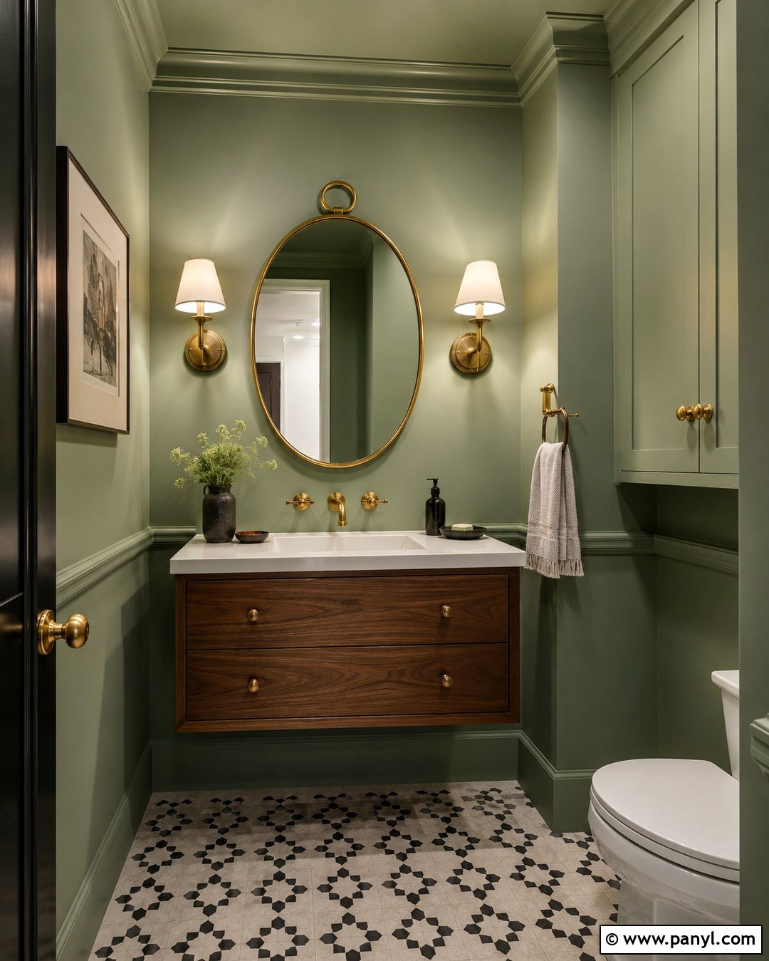 Sage Green Powder Room - 20 Bathrooms With Sage Green Walls
