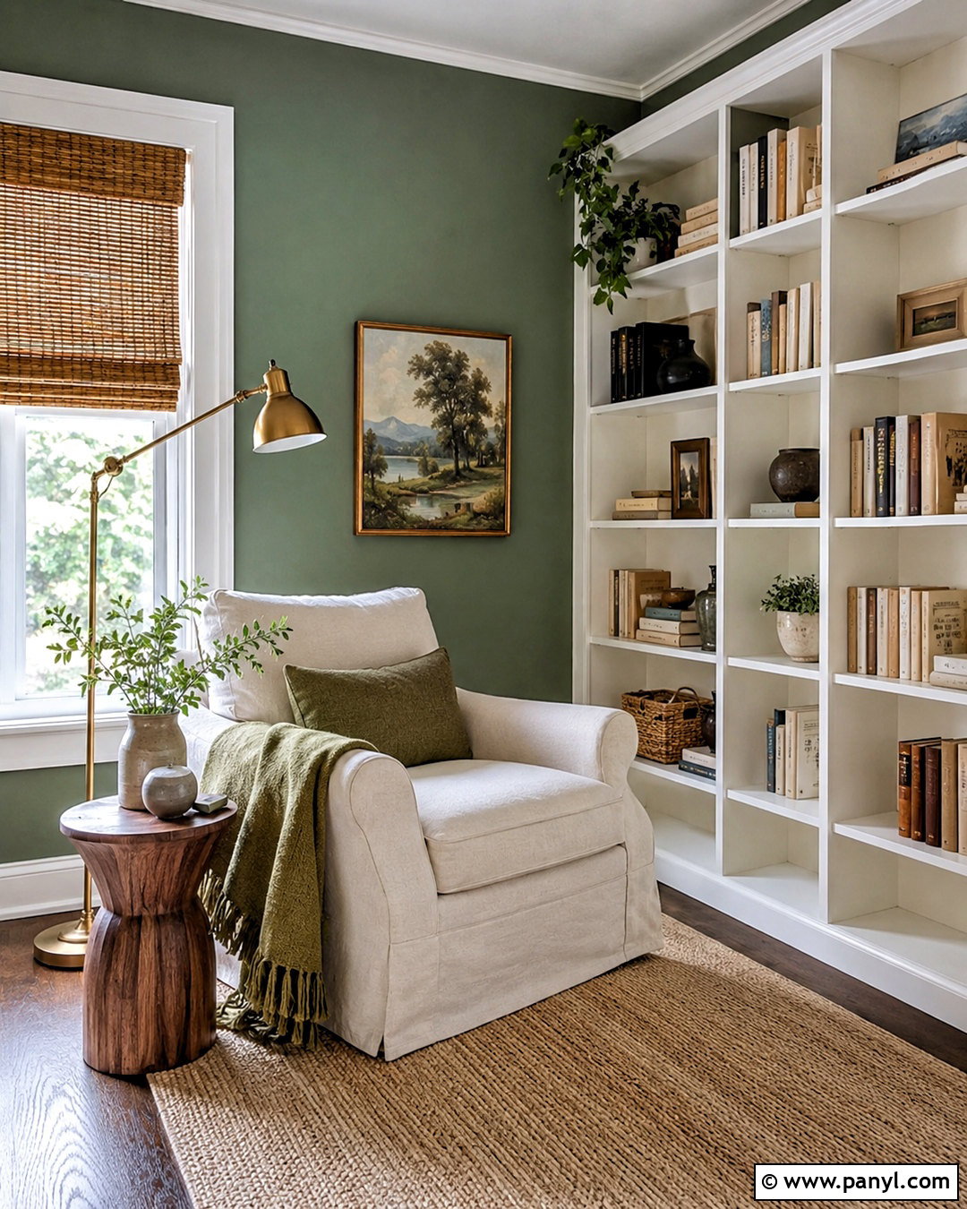 Sage Green Reading Nook Wall - 40 Sage Green Accent Wall Ideas