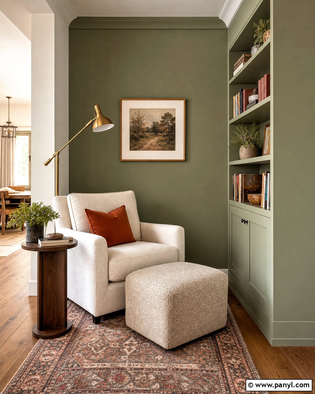 Sage Green Reading Nook Wall - 20 sage green feature wall ideas