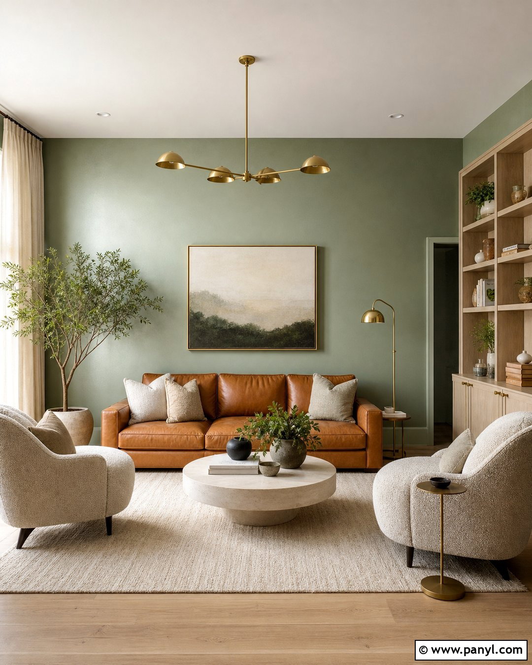 Sage Green Satin Living Room Walls - 30 satin paint on walls