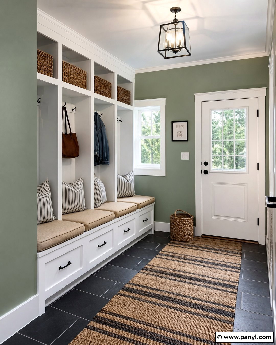 Sage Green Semi Gloss Mudroom Walls - 30 Semi Gloss Paint On Walls