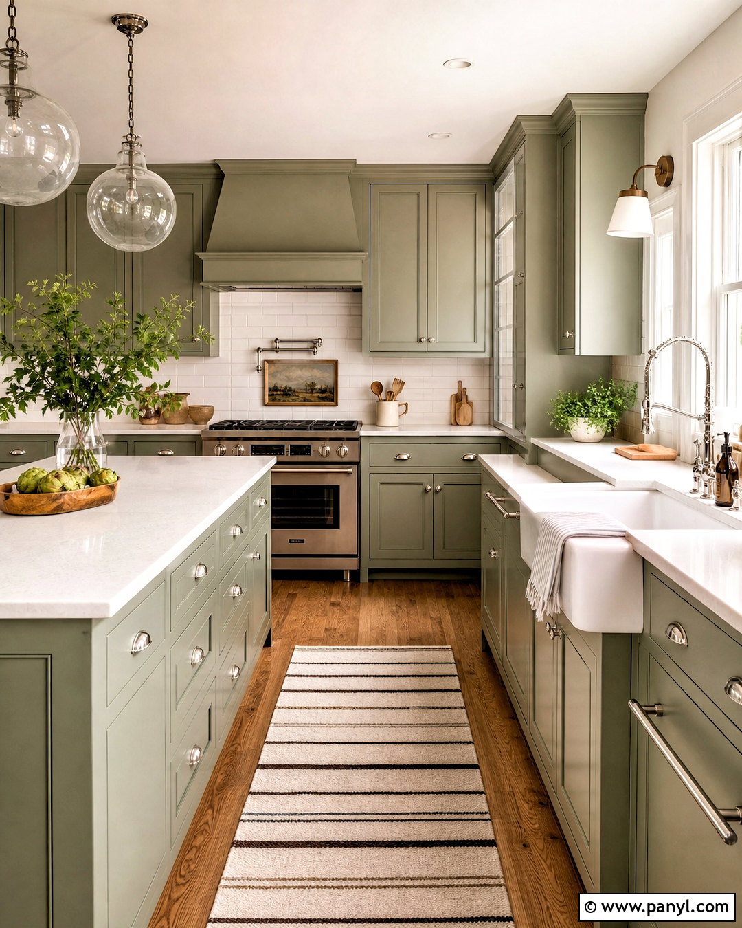 Sage Green Shaker Cabinets With White Subway Tile - 20 sage green and white kitchen ideas