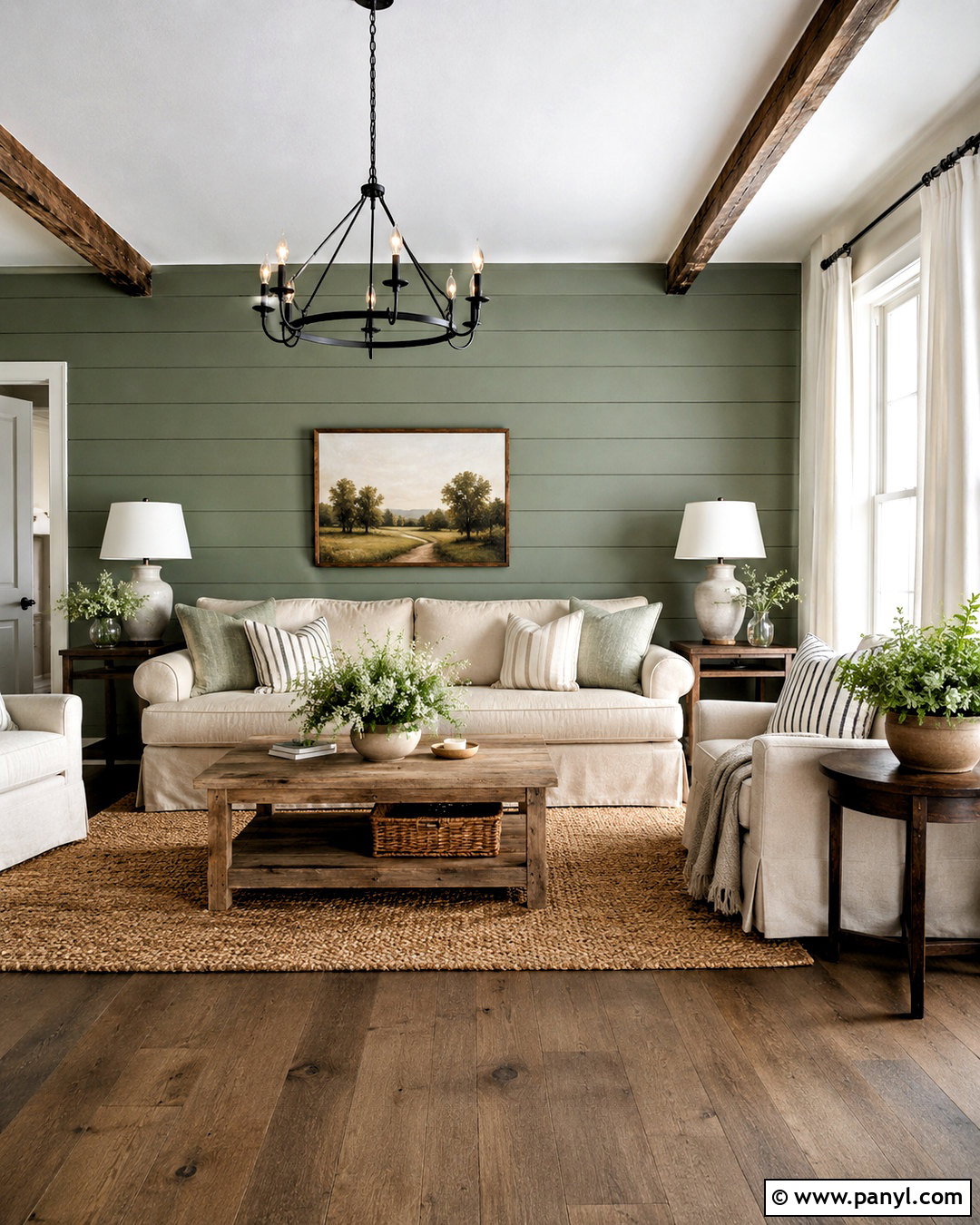 Sage Green Shiplap Accent Wall - 40 Sage Green Accent Wall Ideas