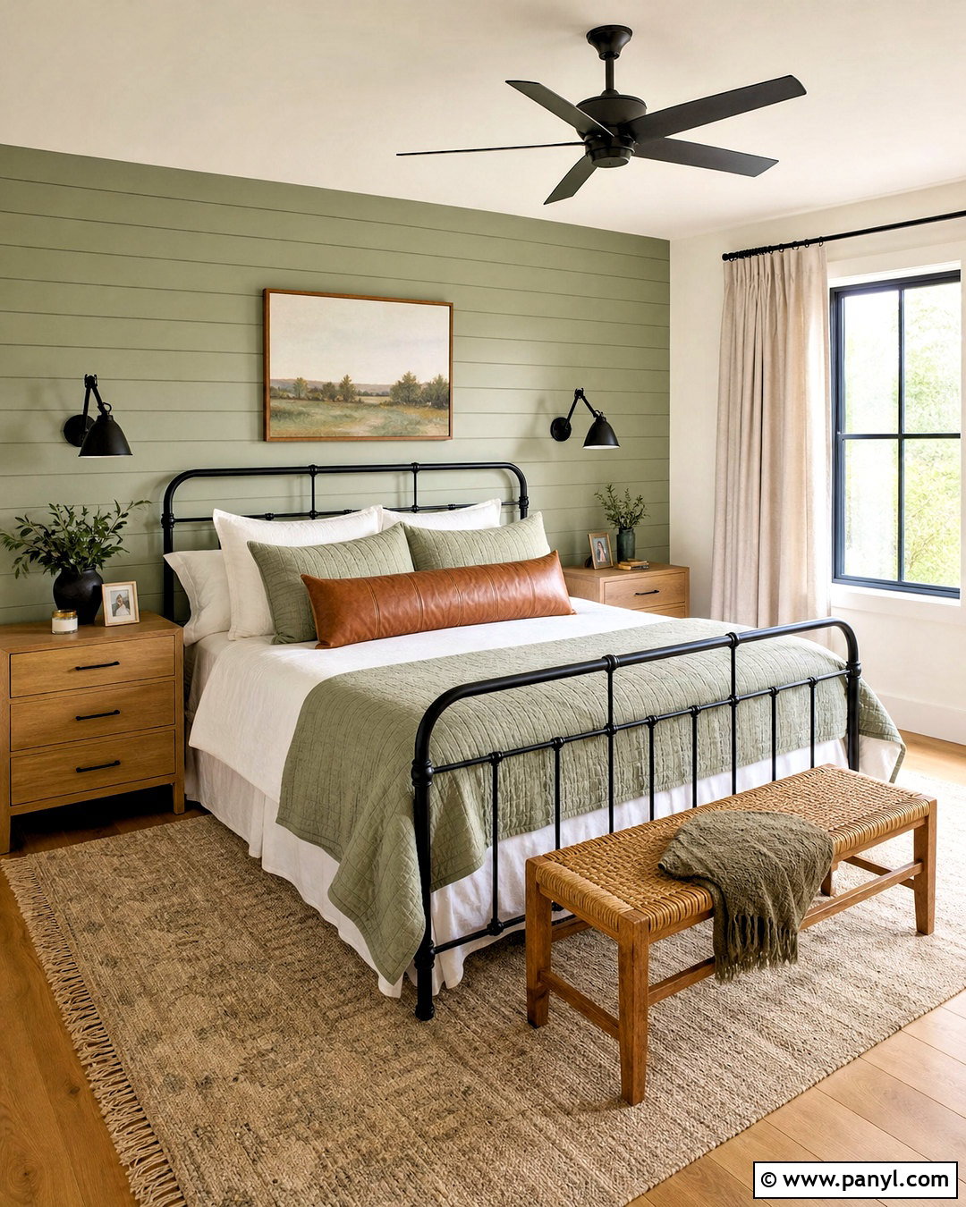 Sage Green Shiplap Bedroom - 20 sage accent wall bedroom ideas
