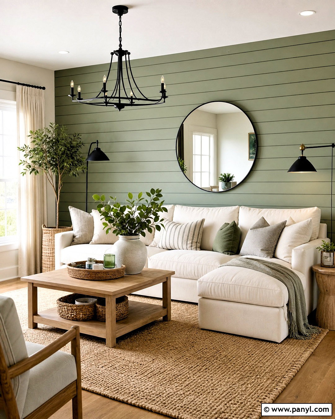 Sage Green Shiplap Feature Wall - 20 sage green feature wall ideas