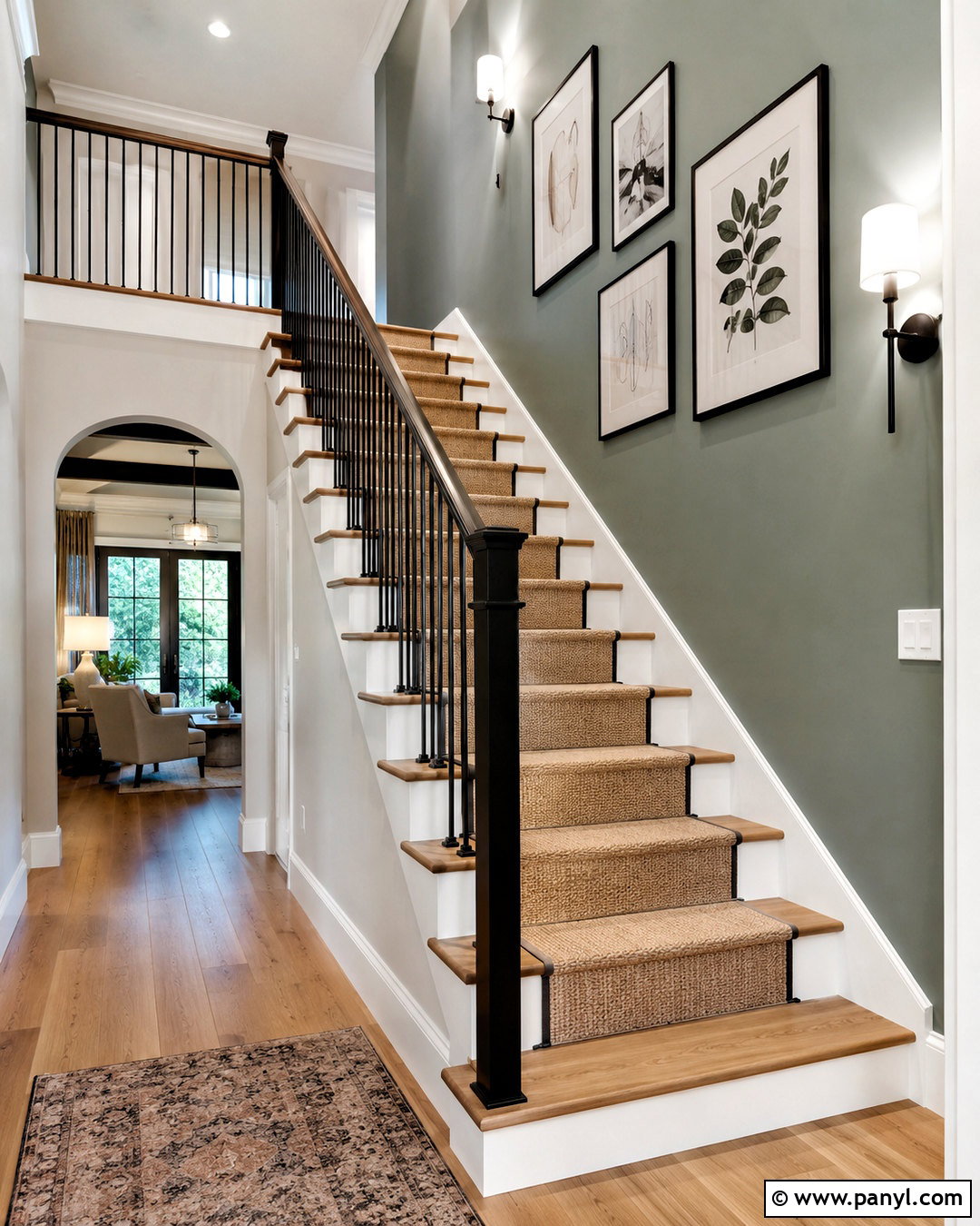 Sage Green Staircase Accent Wall - 40 Sage Green Accent Wall Ideas