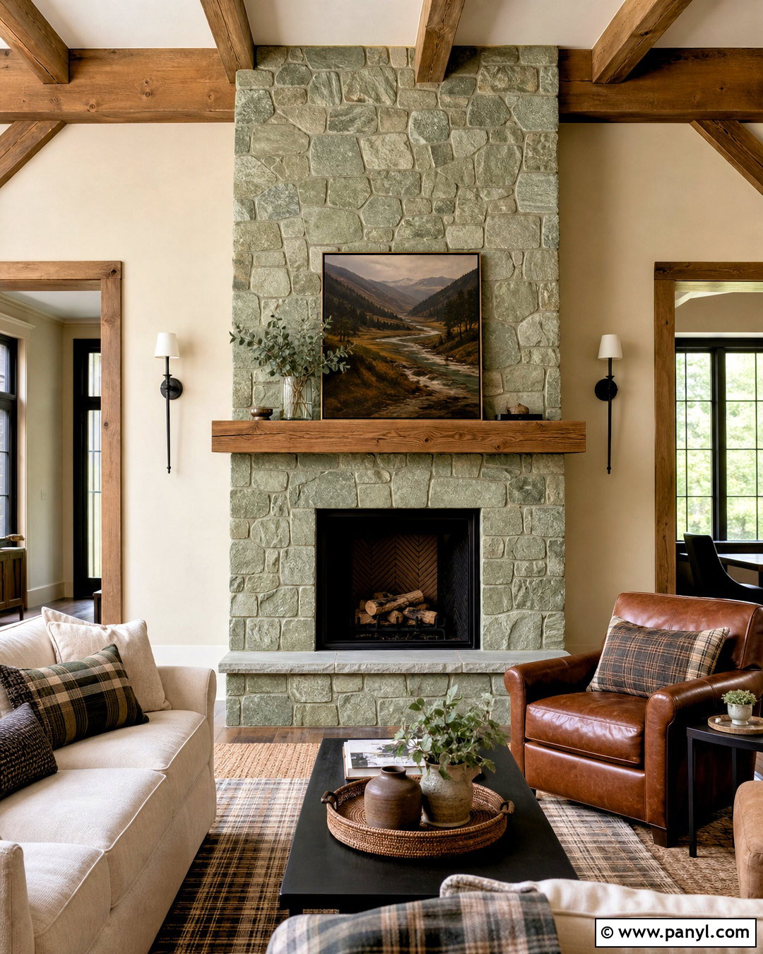 Sage Green Stone Fireplace - 20 sage green fireplace ideas