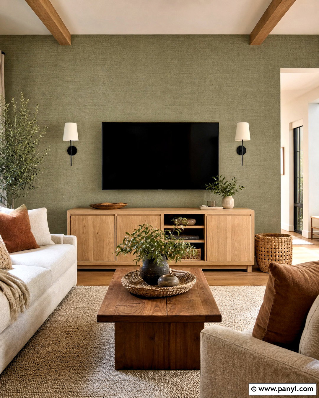 Sage Green TV Wall Wallpaper - 20 tv wall wallpaper ideas