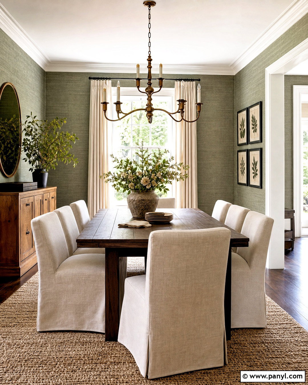 Sage Green Textured Wallpaper Dining Room - 20 textured wallpaper ideas