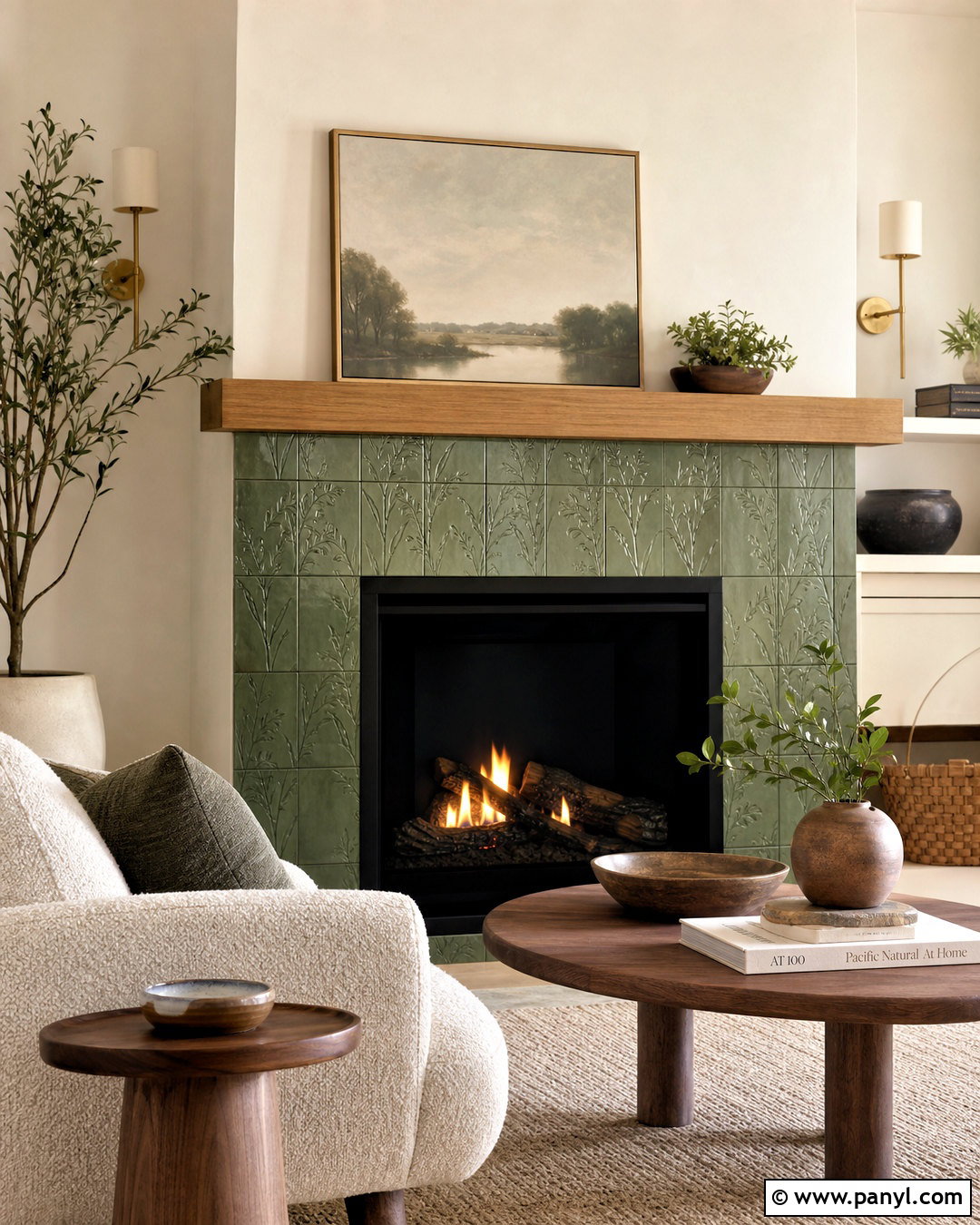 Sage Green Tile Fireplace - 20 sage green fireplace ideas