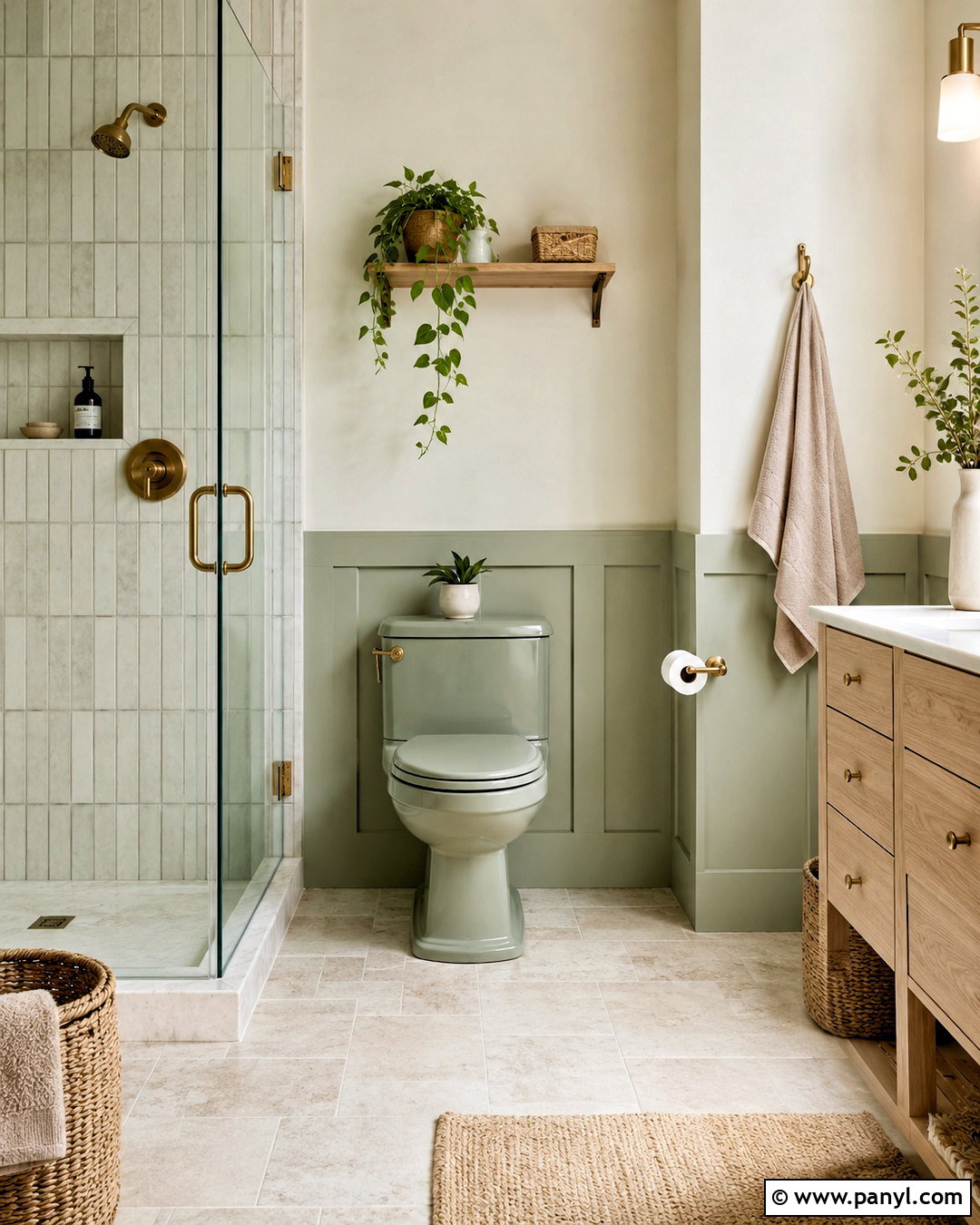 Sage Green Toilet Bathroom - 35 Toilet Color Ideas