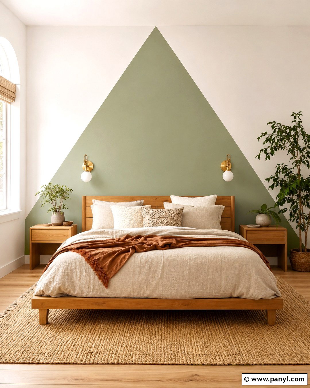Sage Green Triangle Bedroom Wall - 20 Green Triangle Wall Paint Ideas