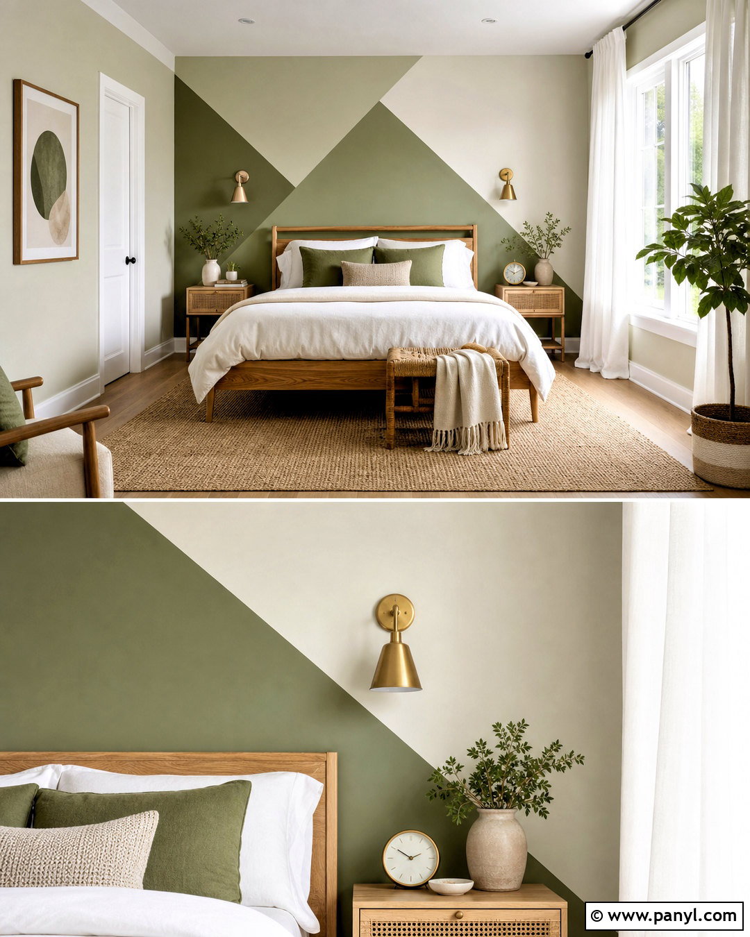 Sage Green Triangle Wall - 20 triangle wall design ideas