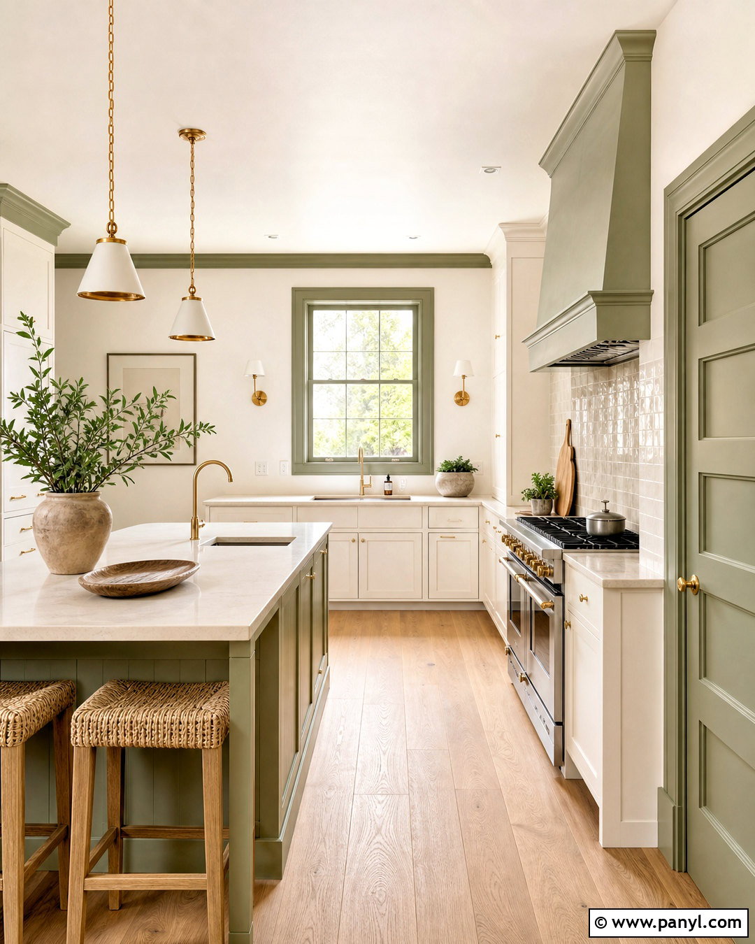 Sage Green Trim - 20 trim colors interior ideas