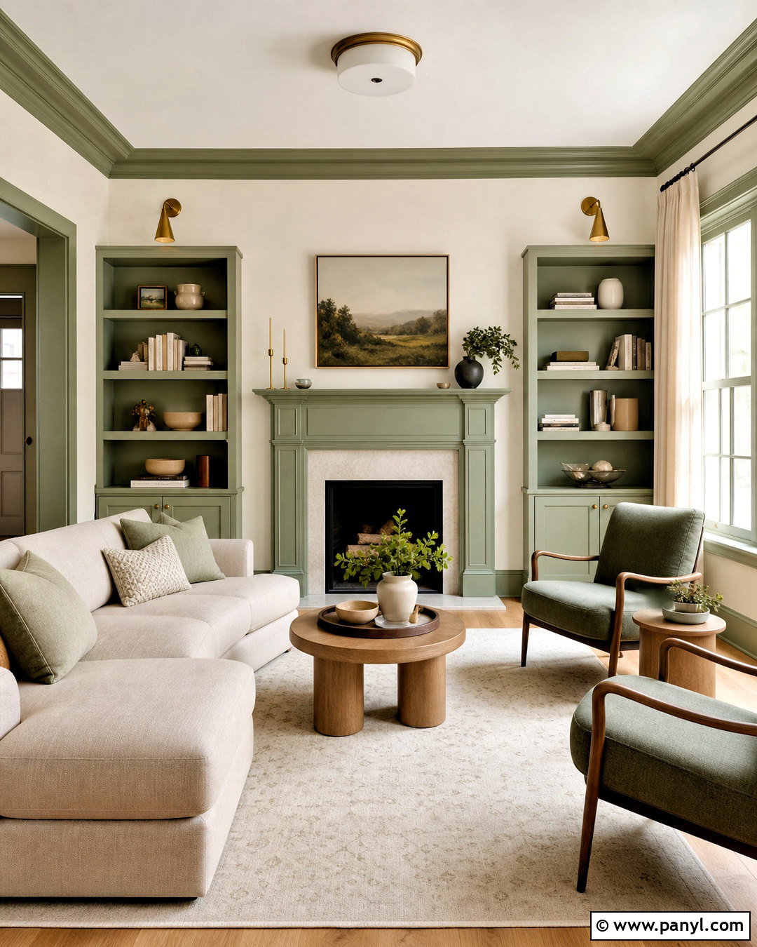 Sage Green Trim Living Room - 20 green trim interior ideas