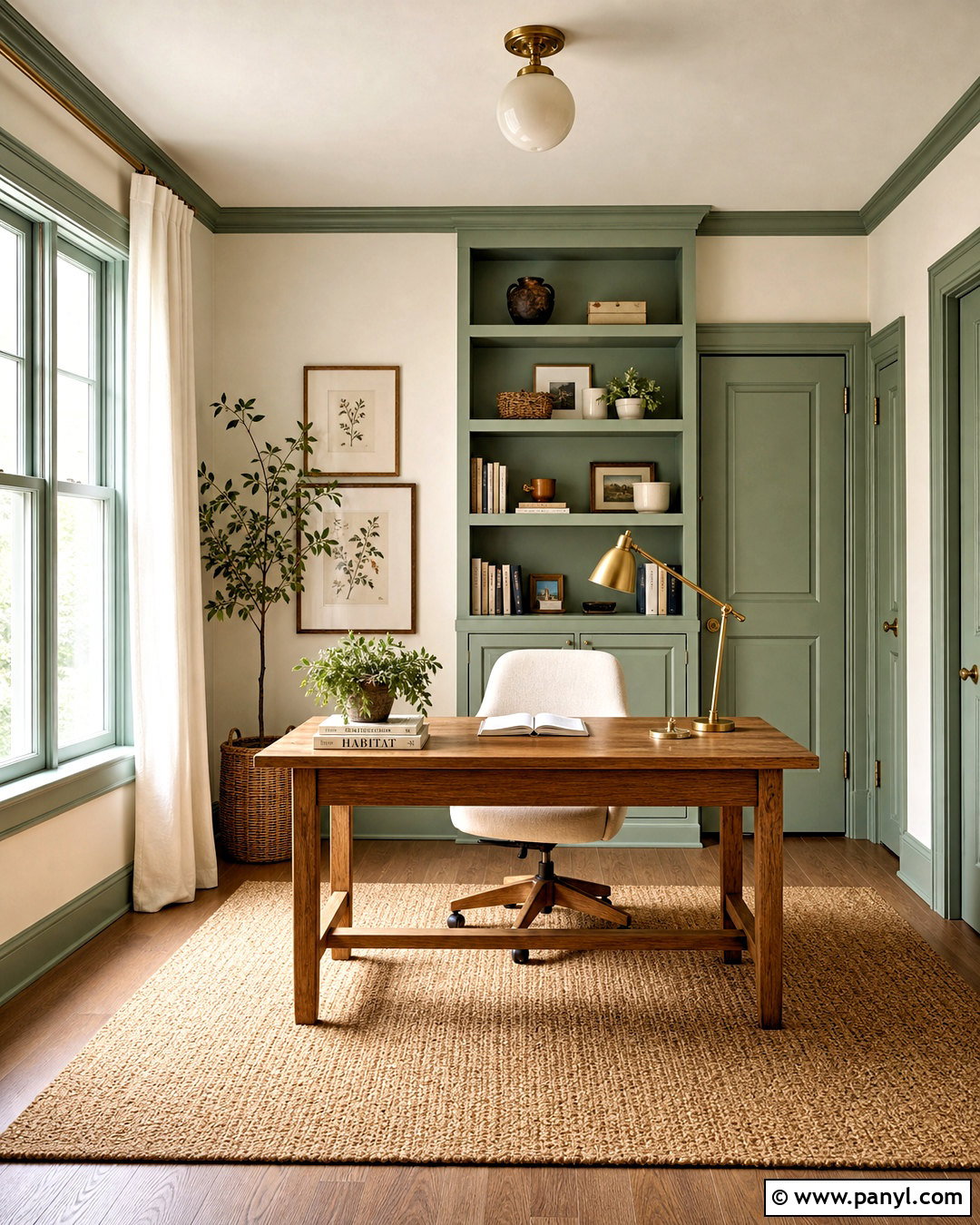 Sage Green Trim With Cream Walls - 20 trim paint color ideas