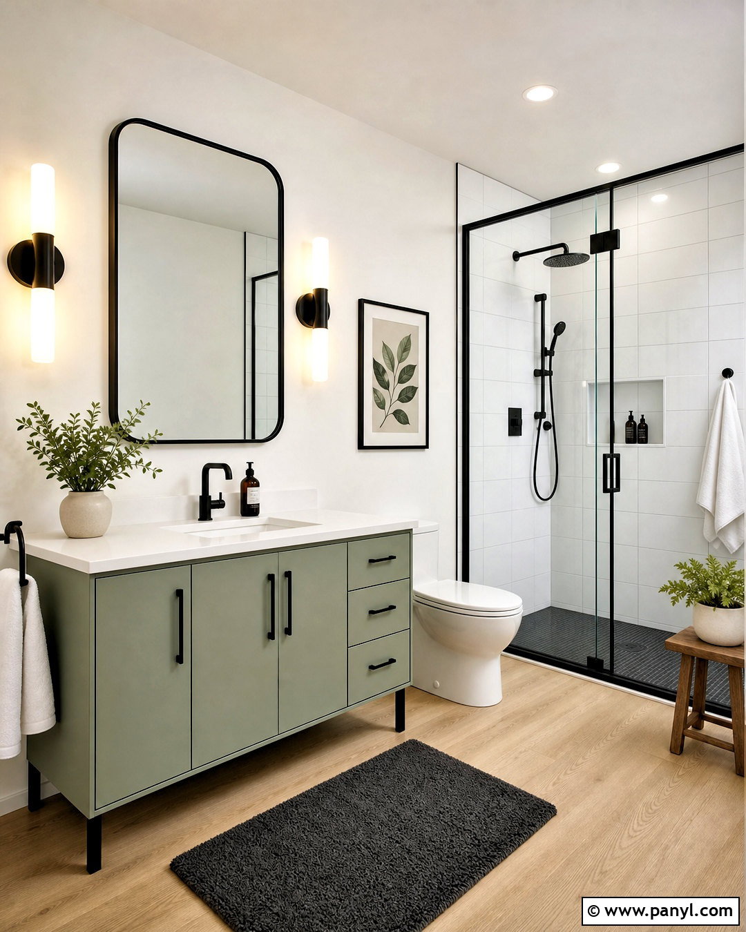 Sage Green Vanity With Black Hardware - 20 sage green vanity bathroom ideas