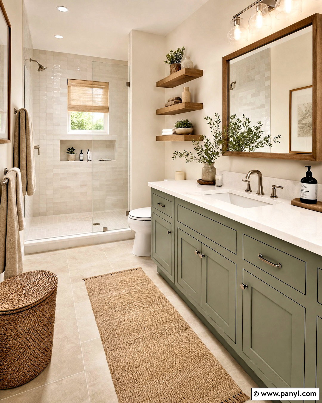 Sage Green Vanity With Natural Wood - 20 sage green vanity bathroom ideas