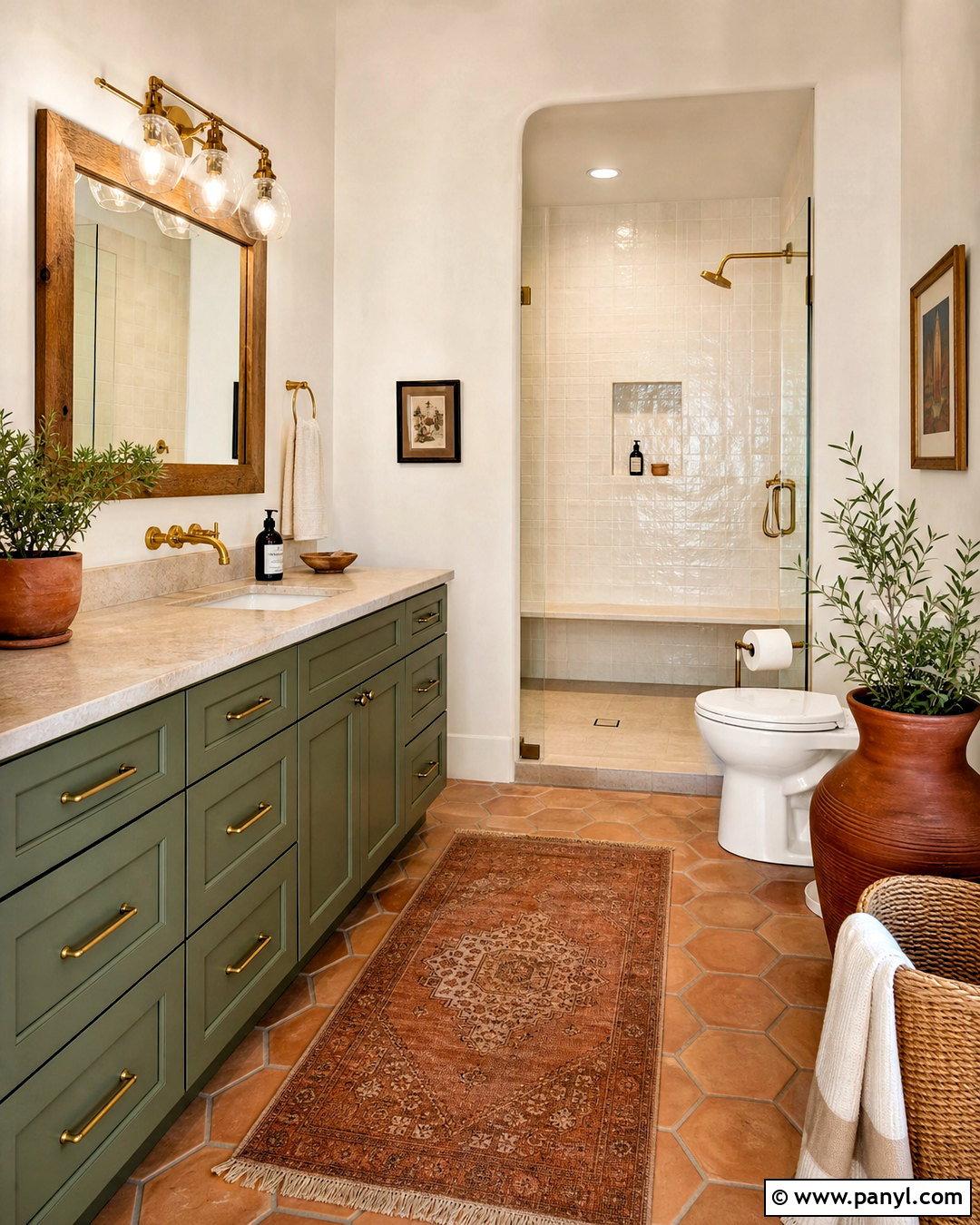 Sage Green Vanity With Terracotta Accents - 20 sage green vanity bathroom ideas