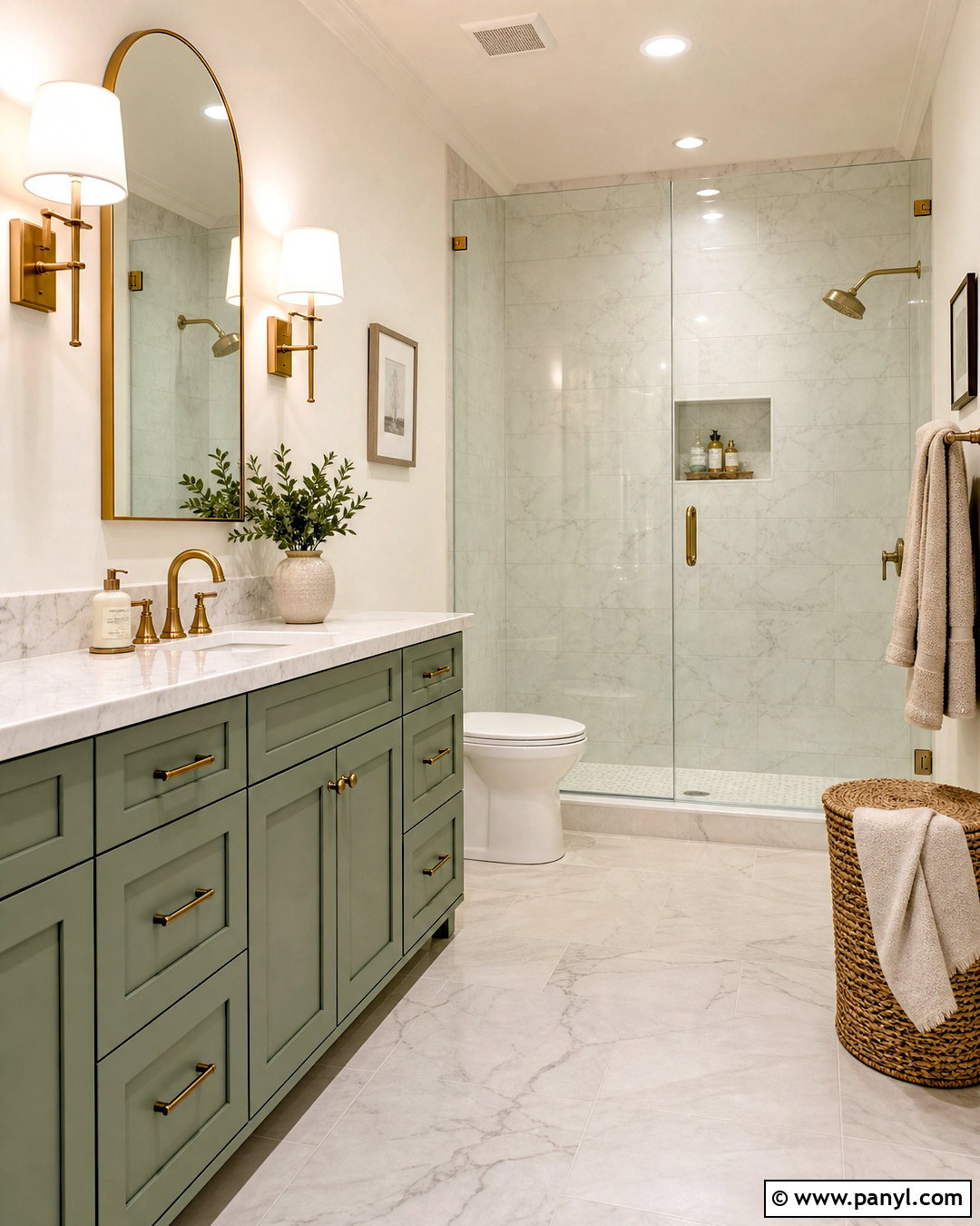 Sage Green Vanity With White Marble - 20 sage green vanity bathroom ideas