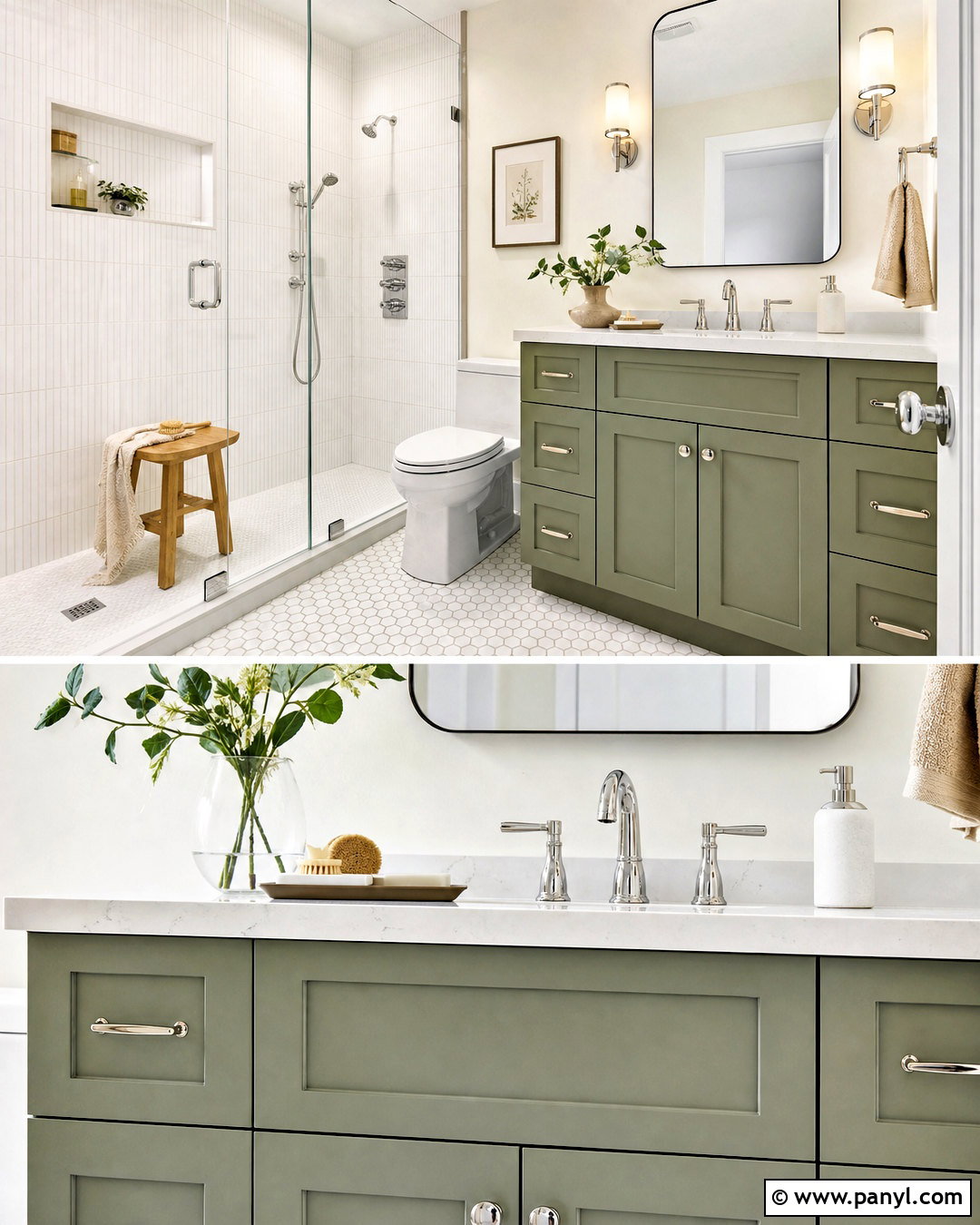 Sage Green Vanity With White Subway Tile - 20 sage green vanity bathroom ideas