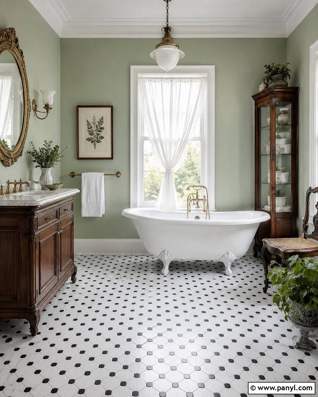 Sage Green Victorian Bathroom - 20 Vintage Bathroom With Green Walls