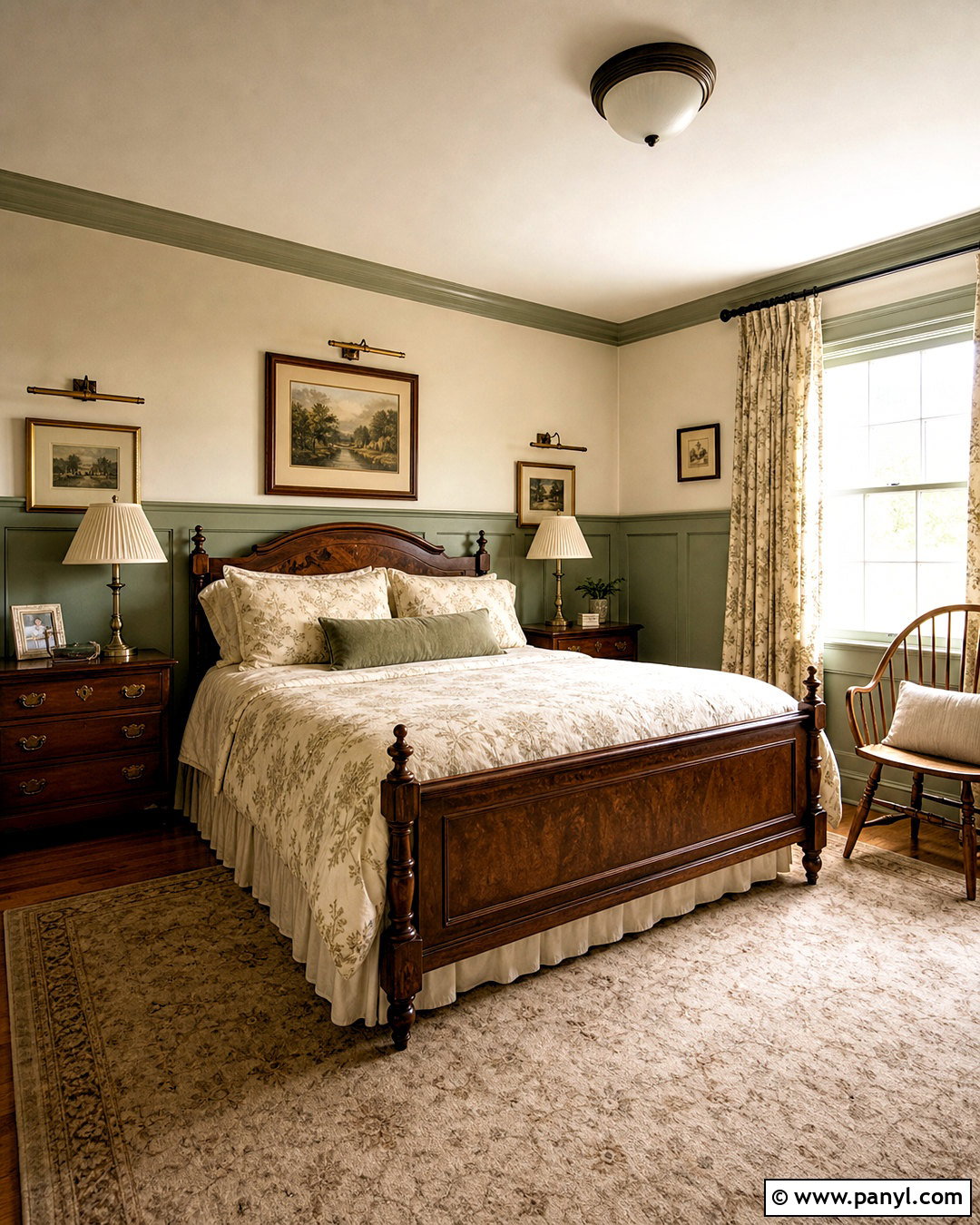 Sage Green Wainscoting With Cream Walls - 20 sage green bedroom walls