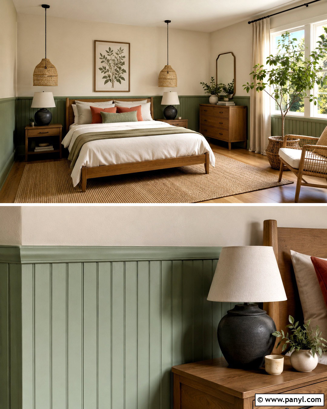 Sage Green Wainscoting With Cream Walls - 20 painted wainscoting ideas color schemes