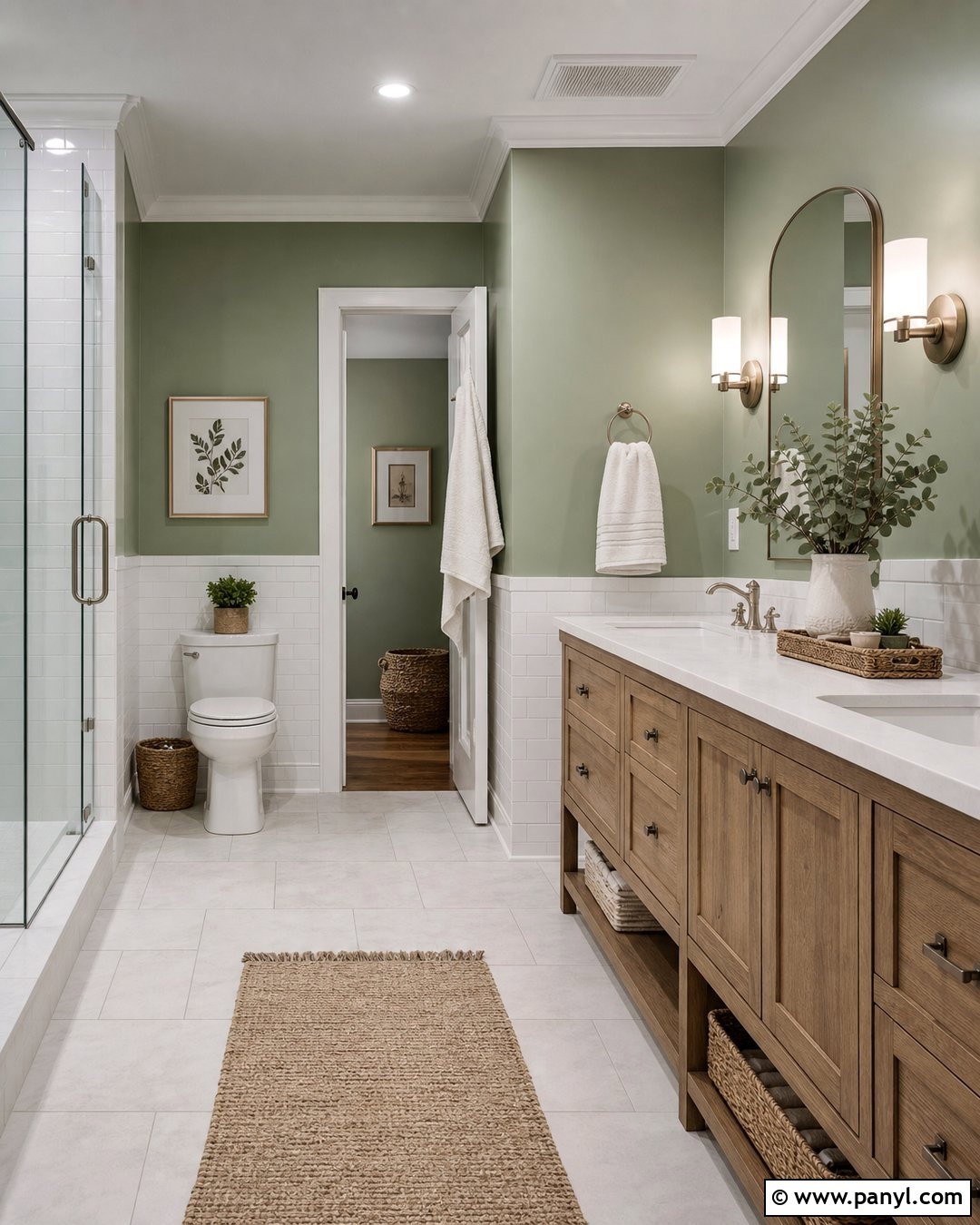Sage Green Wall Bathroom - 20 Green Wall Bathroom Style Ideas