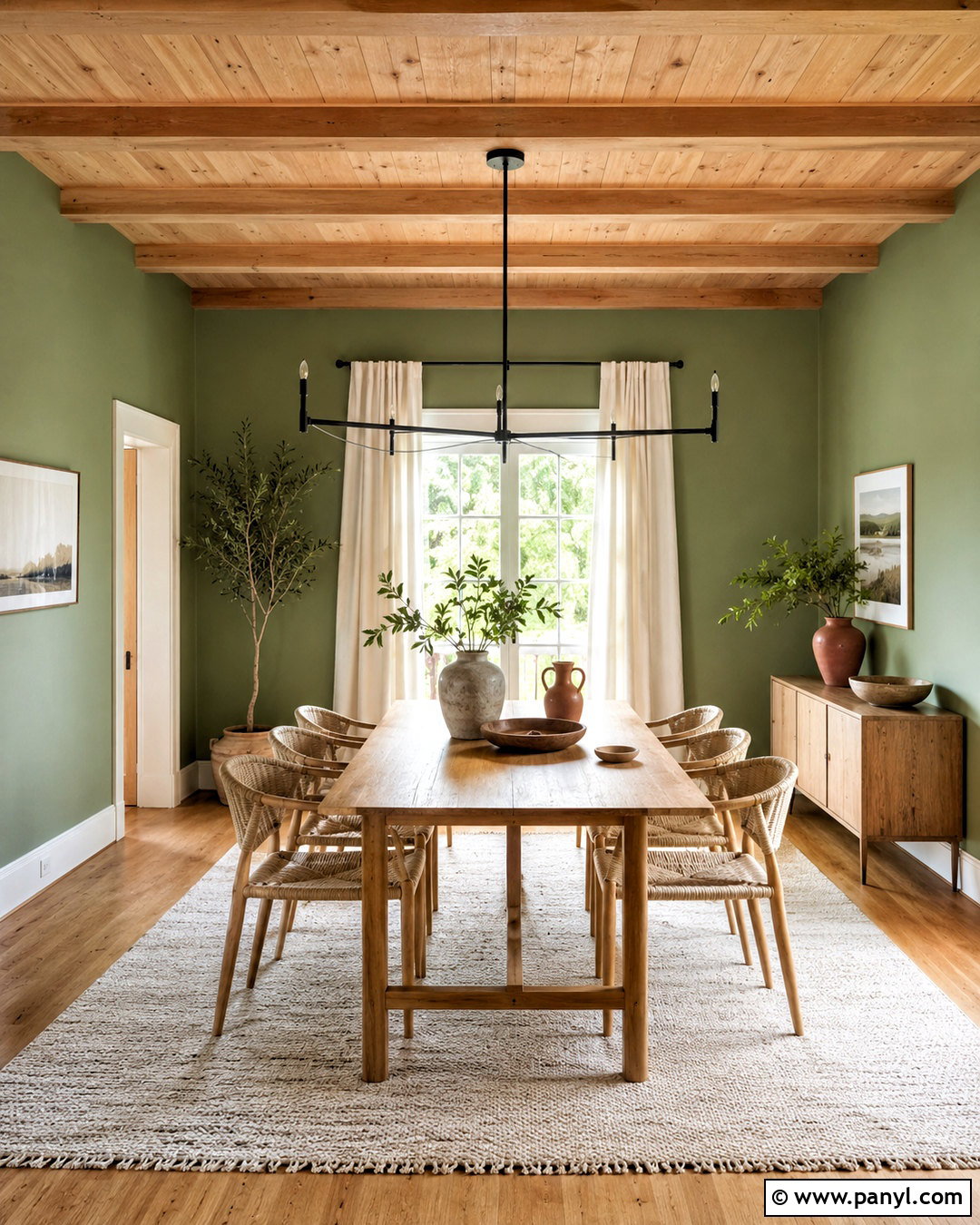 Sage Green Wall Color With Pine Ceiling - 20 Wall Color With Pine Ceiling Ideas