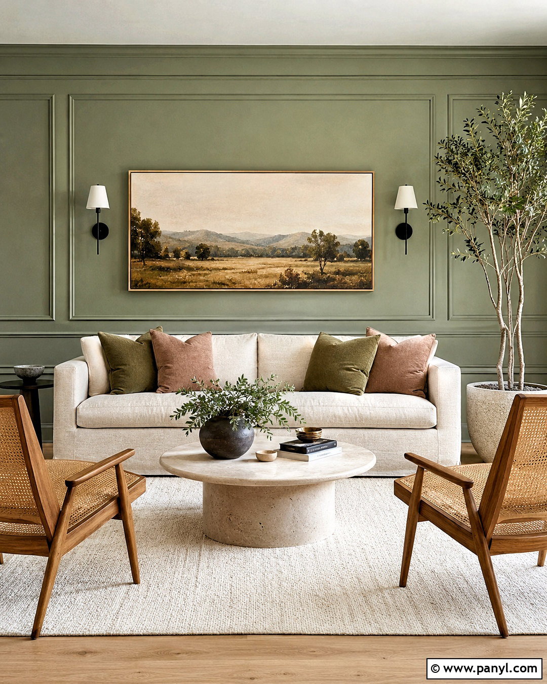 Sage Green Wall Design - 20 drawing room wall design modern ideas