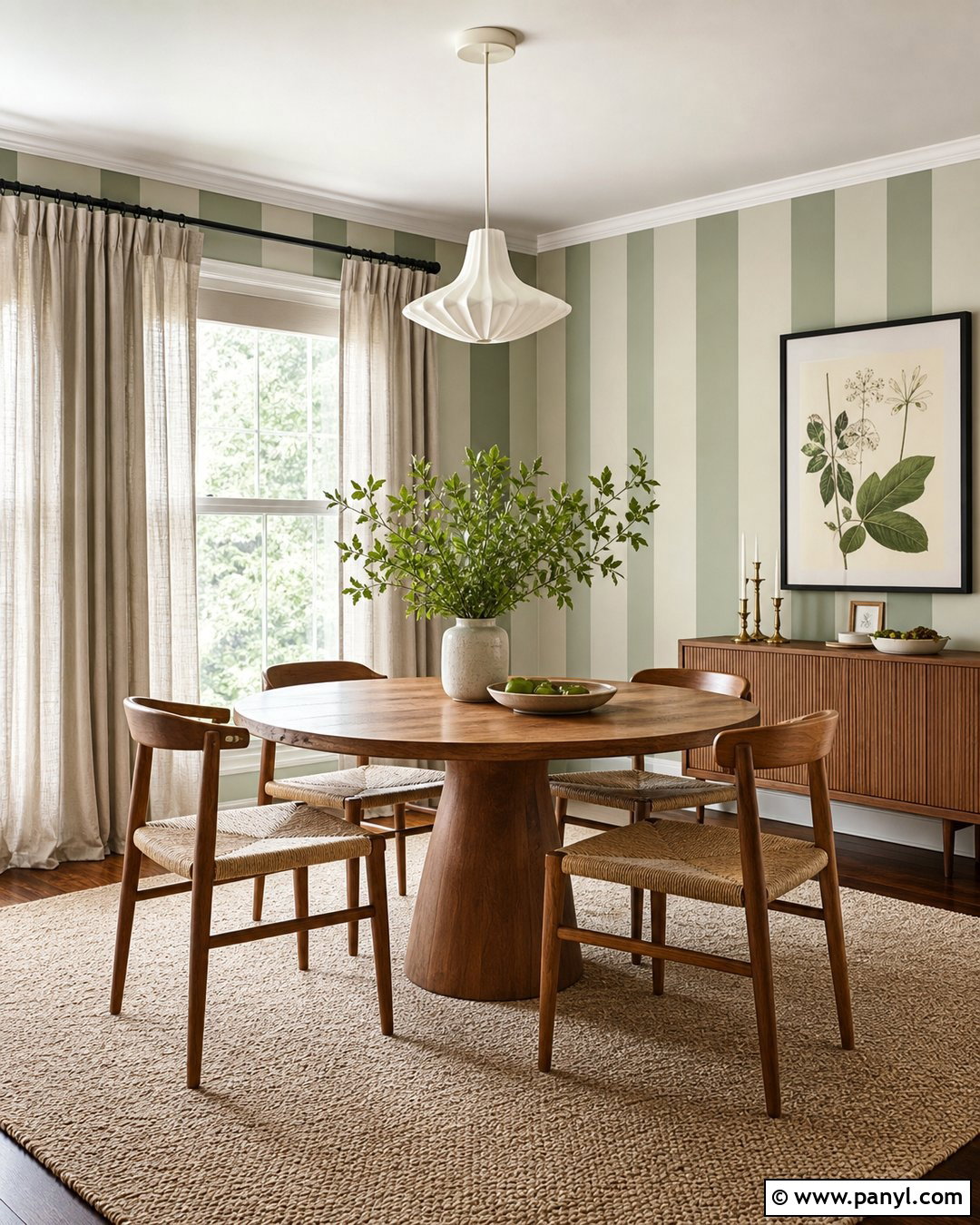Sage Green Wall Paint Stripes - 30 Wall Lines Paint Stripes