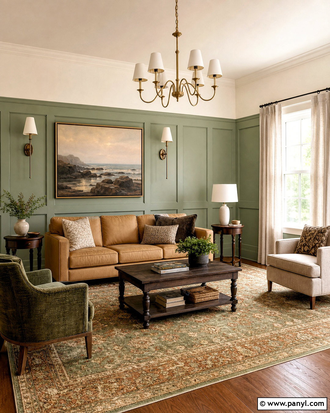 Sage Green Wall Paneling With Neutral Walls - 20 sage green wall paint ideas