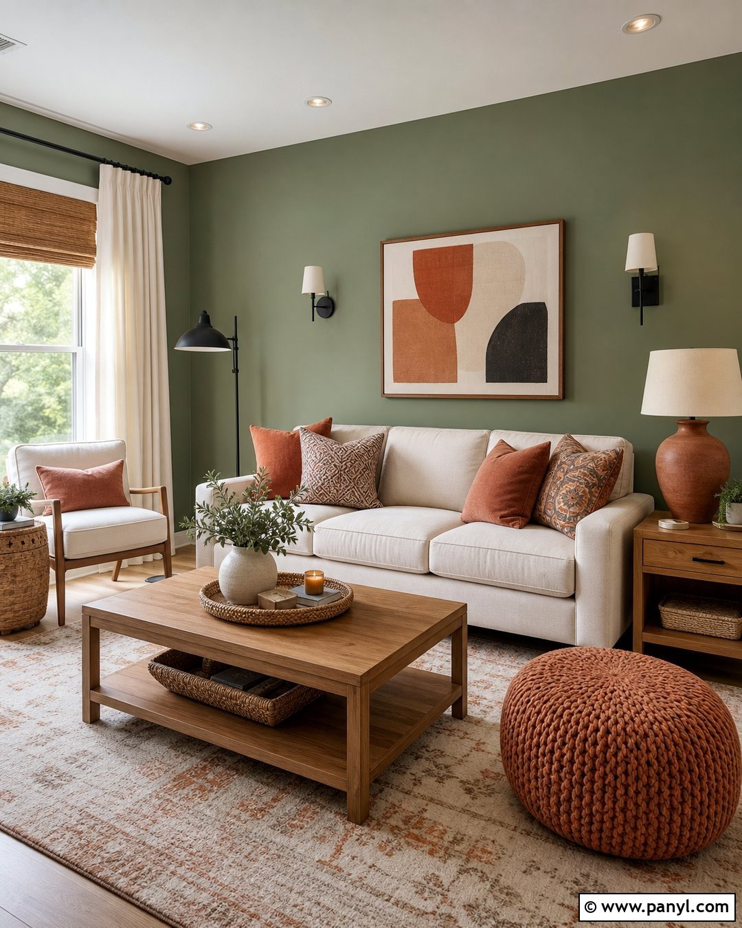 Sage Green Wall With Terracotta Decor - 40 Sage Green Accent Wall Ideas