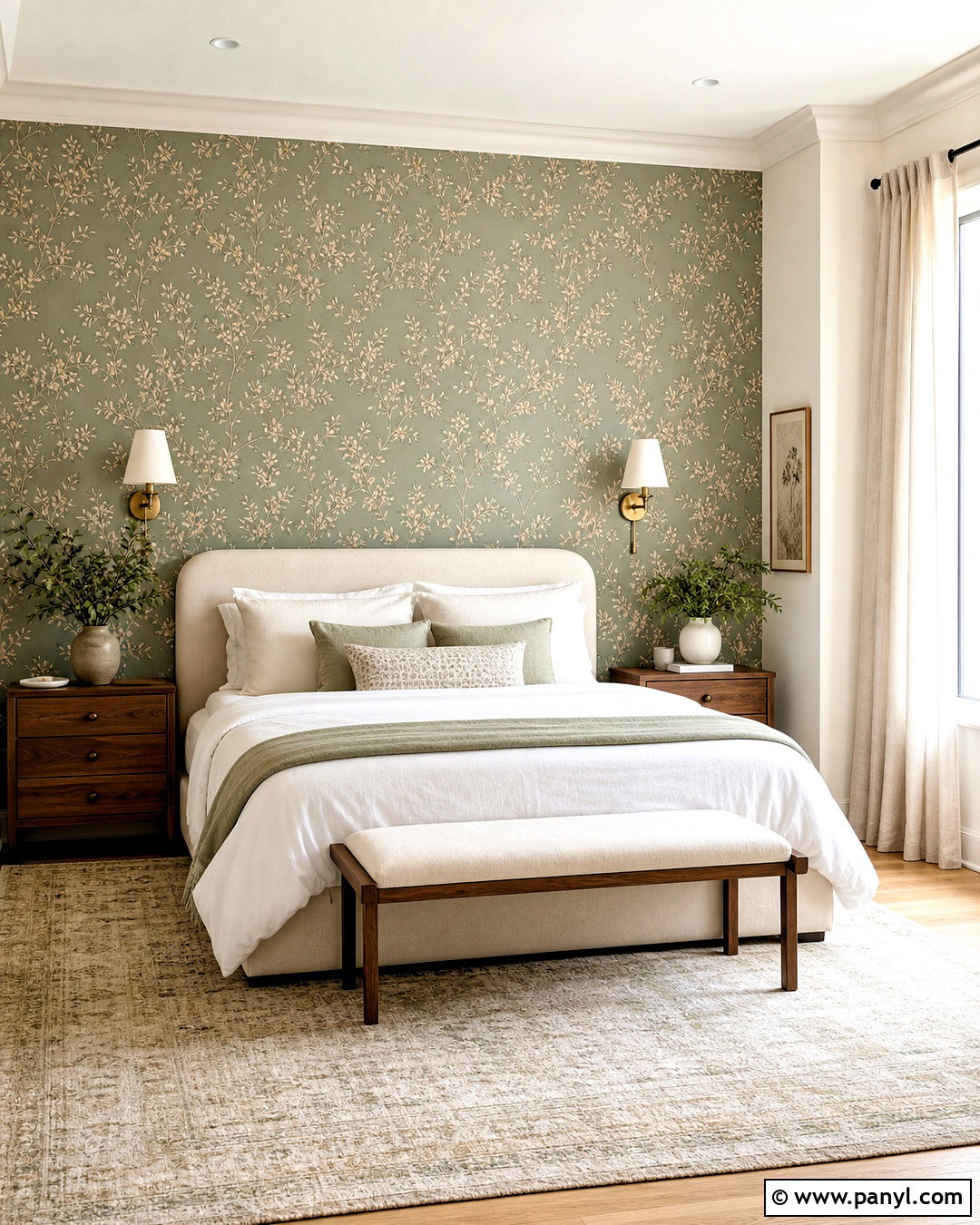 Sage Green Wallpaper Feature Wall - 20 sage green feature wall ideas