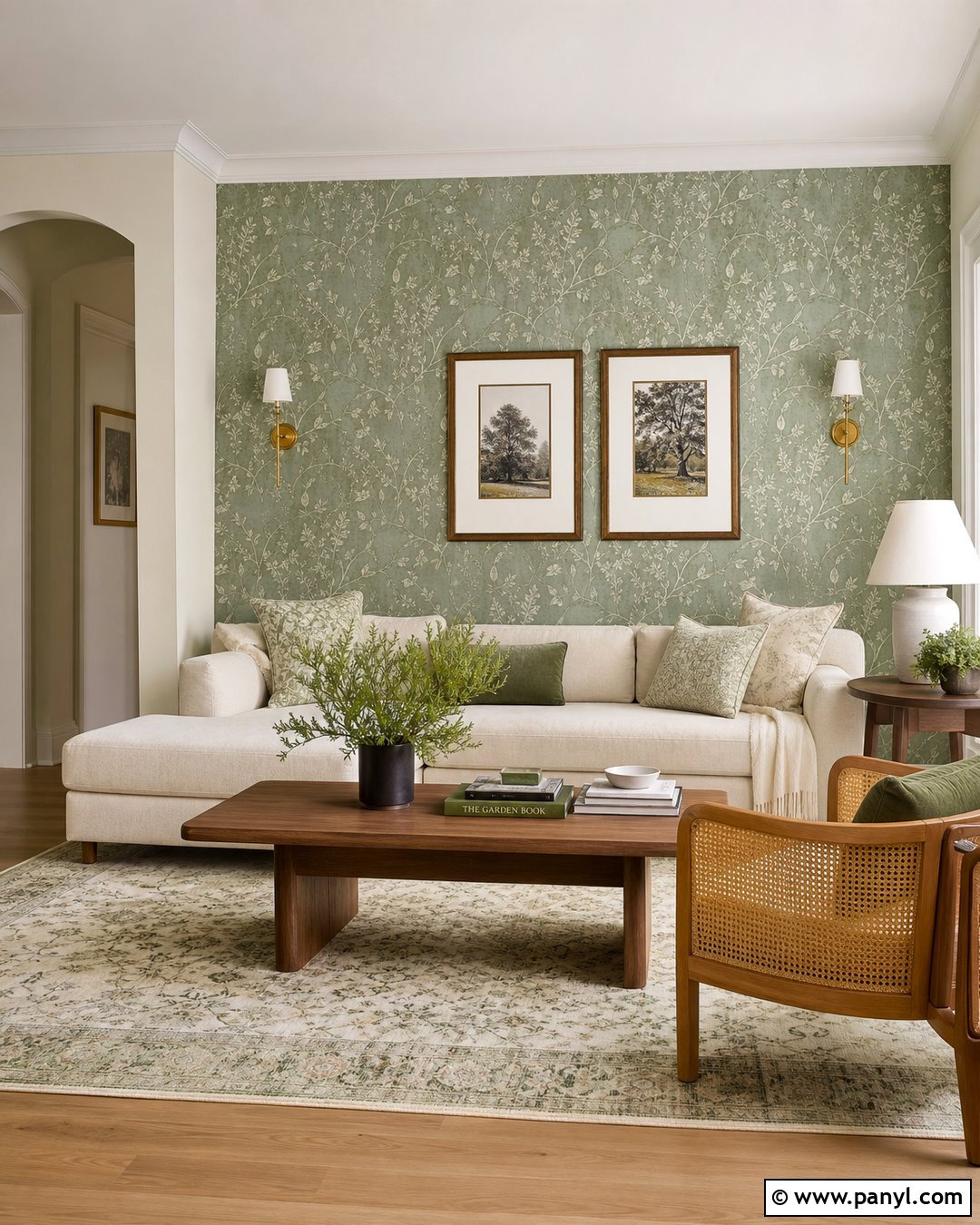 Sage Green Wallpaper Feature Wall - 25 Sage Green Feature Wall Living Room Ideas