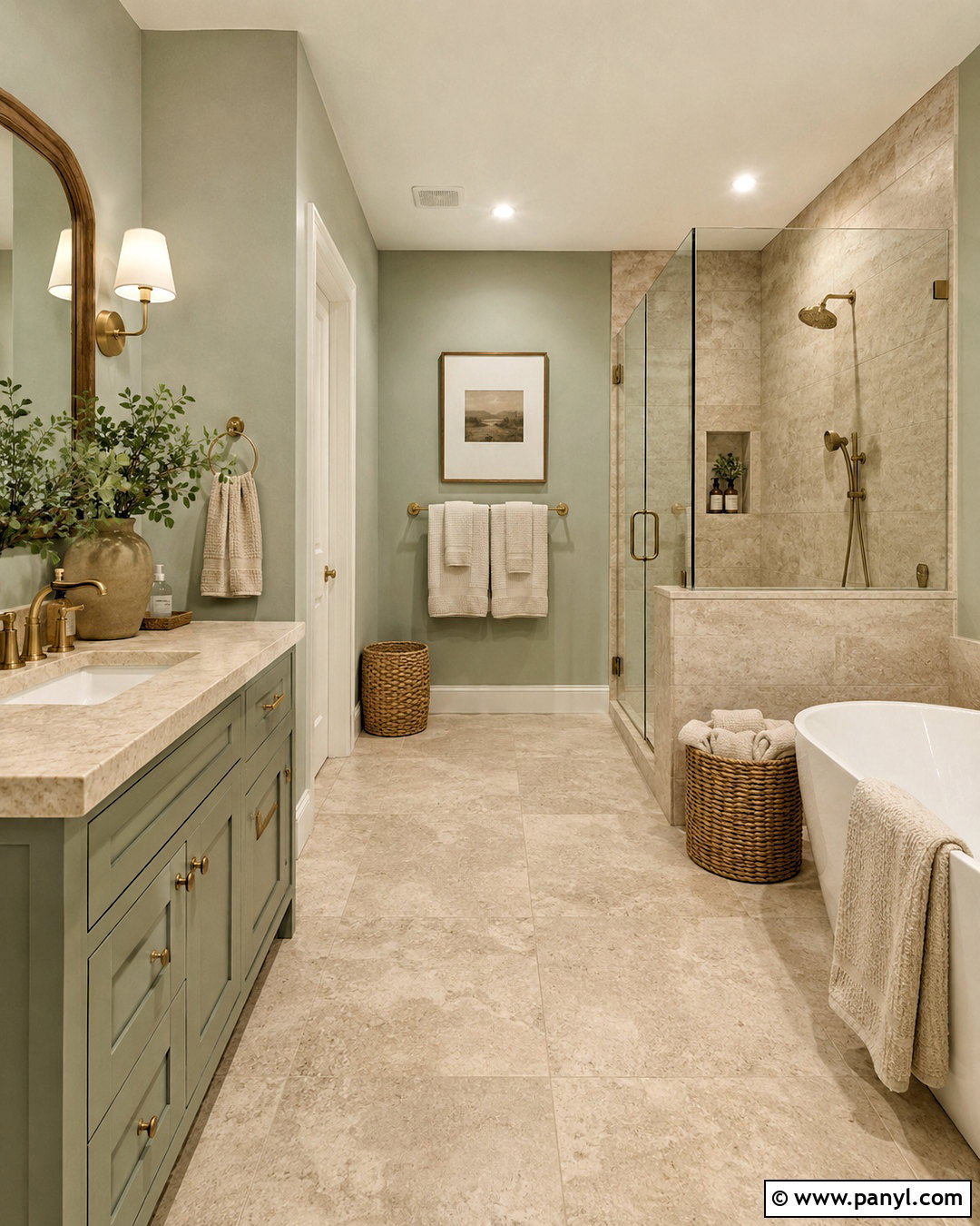 Sage Green Walls With Beige Bathroom Tiles - 20 What Color Goes With Beige Bathroom Tiles