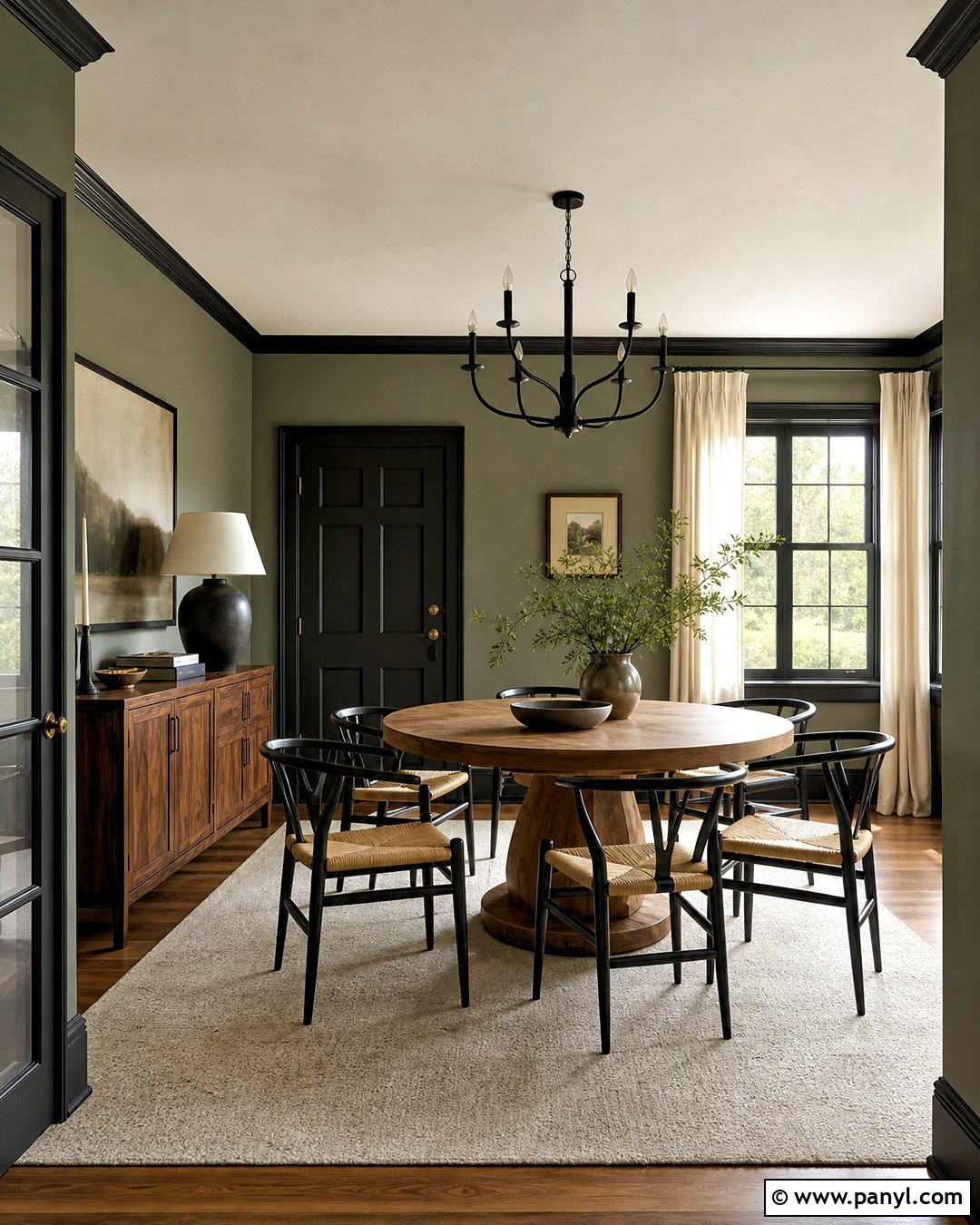 Sage Green Walls With Black Trim - 20 black trim interior color schemes