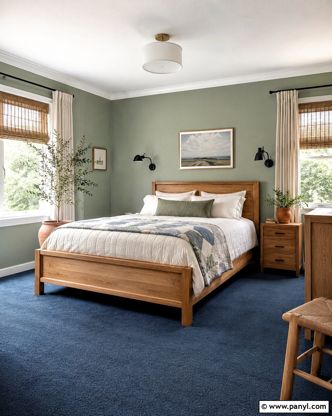 Sage Green Walls With Blue Carpet - 20 Wall Color With Blue Carpet Ideas