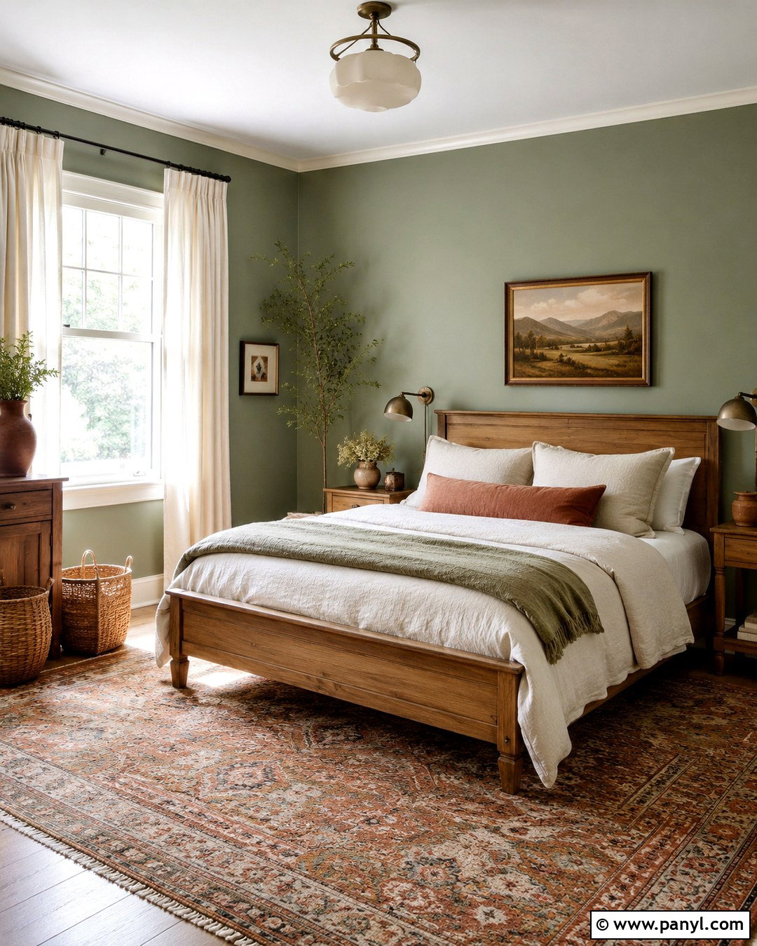Sage Green Walls With Cream Baseboards - 20 Wall And Baseboard Color Combinations