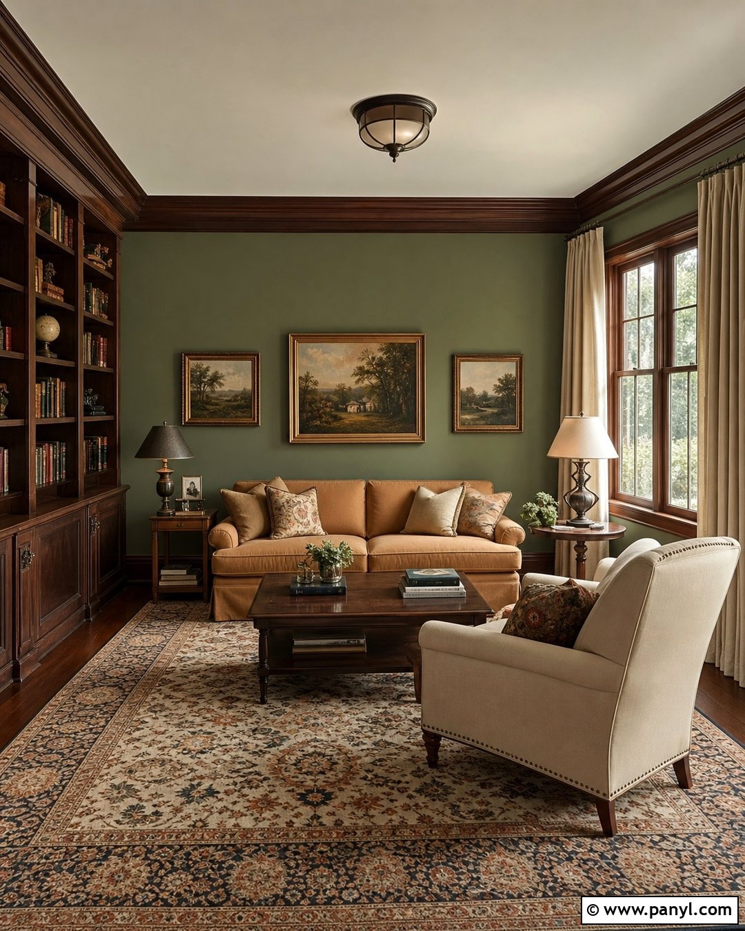 Sage Green Walls With Dark Wood Trim - 35 sage green wall color ideas