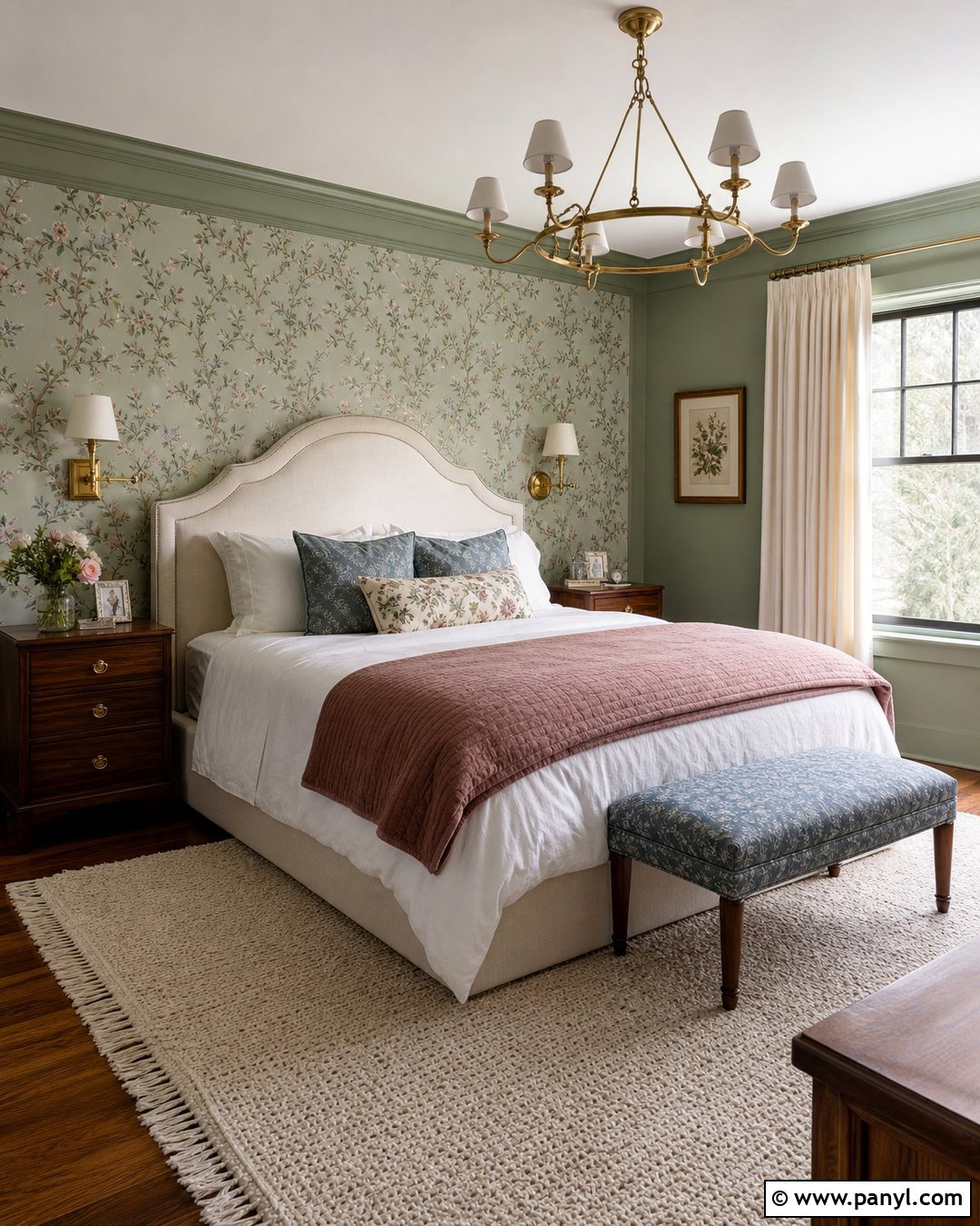 Sage Green Walls With Floral Wallpaper - 35 sage green wall color ideas