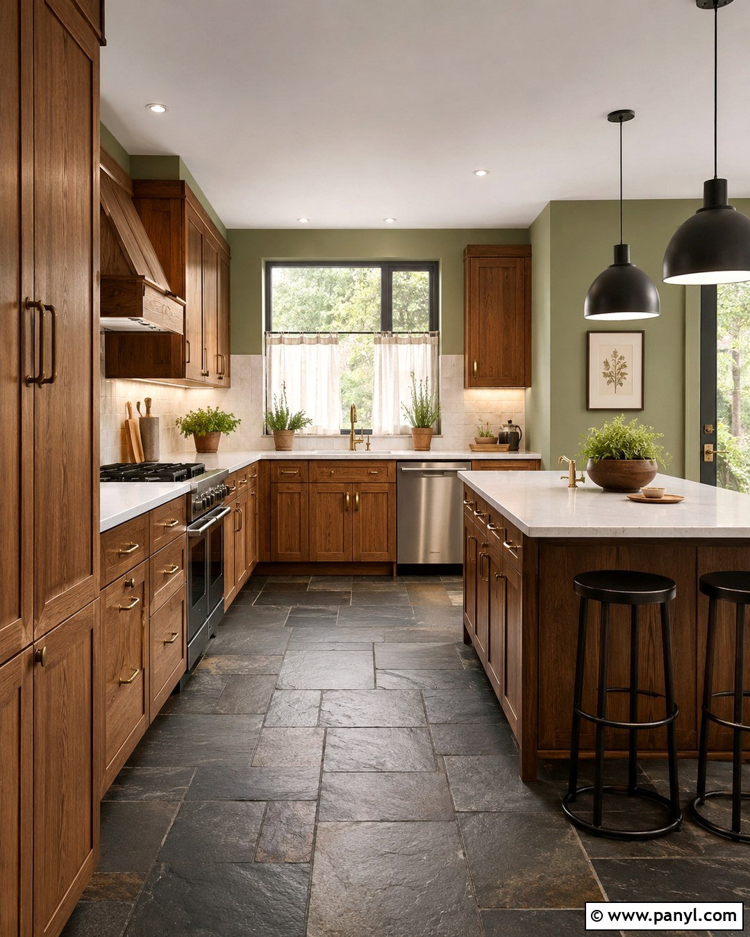 Sage Green Walls With Honey Oak Cabinets - 20 Honey Oak Cabinet Kitchen Wall Color Ideas