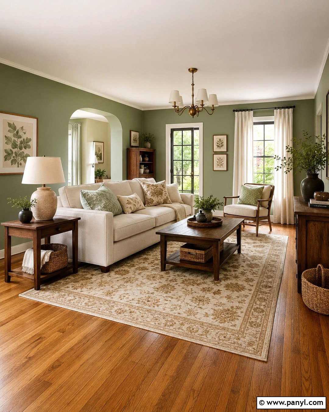 Sage Green Walls With Honey Oak Floors - 20 Wood Floor Wall Paint Color Ideas
