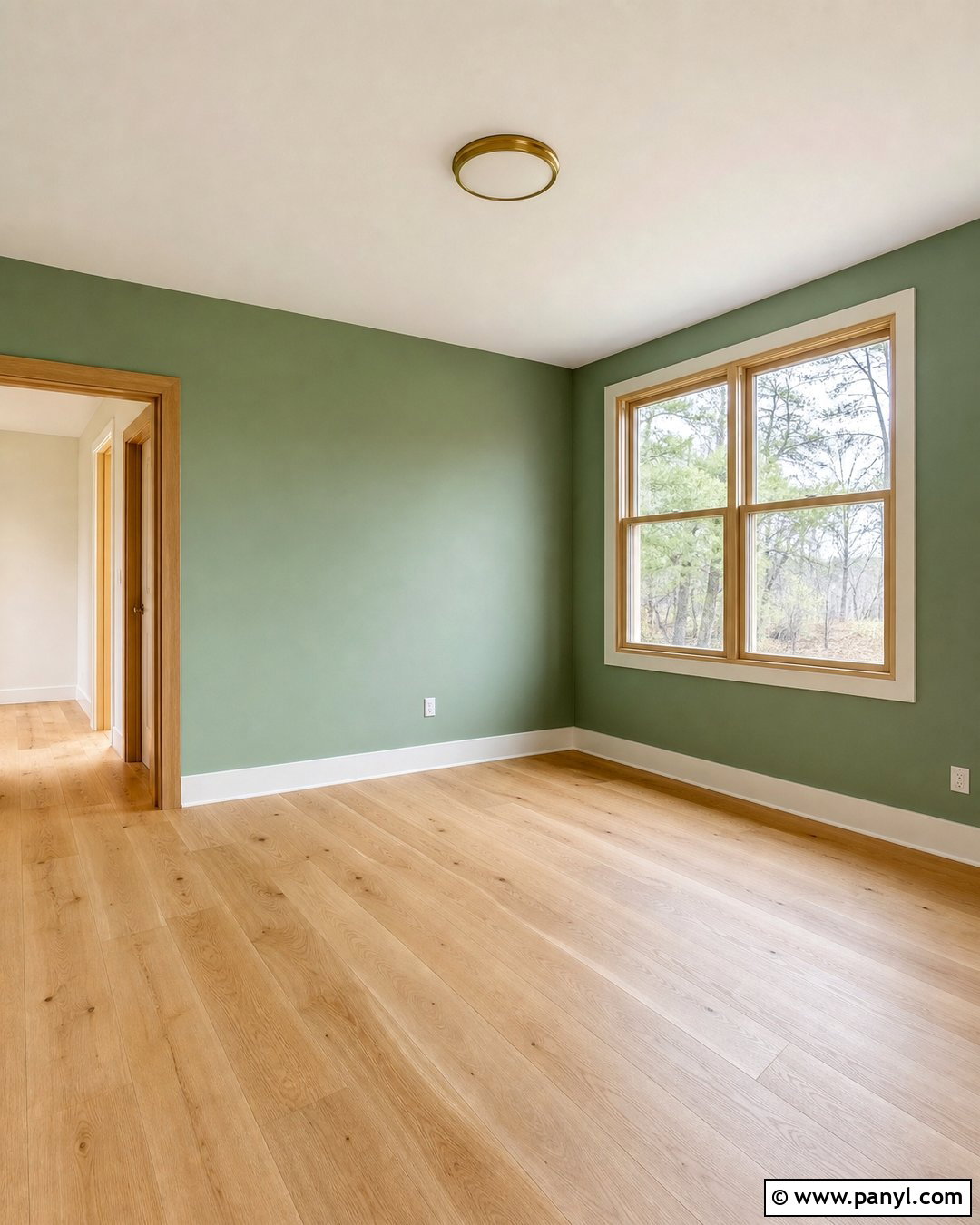 Sage Green Walls With Light Oak Floors - 20 Empty Room With Green Walls