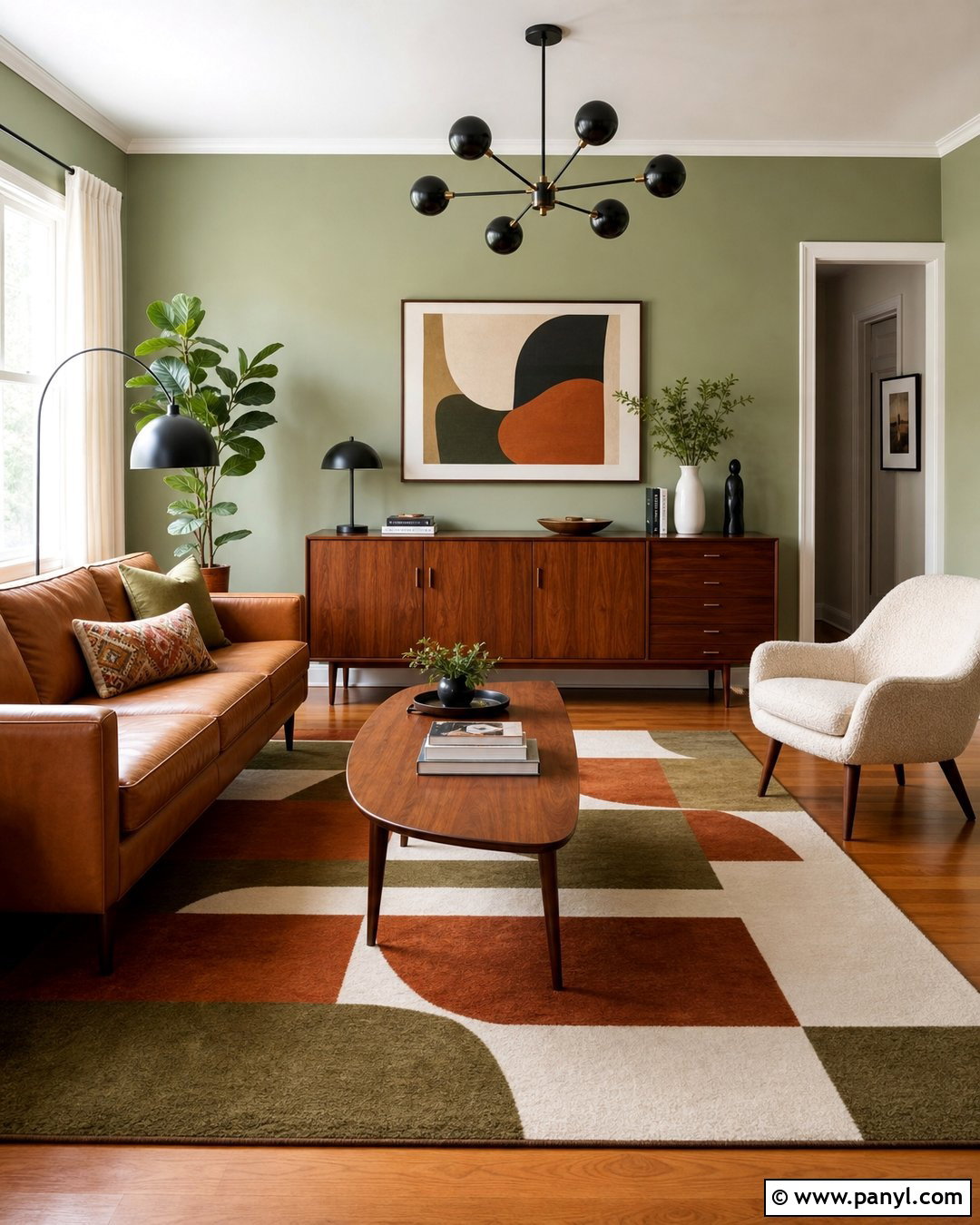 Sage Green Walls With Midcentury Furniture - 35 sage green wall color ideas