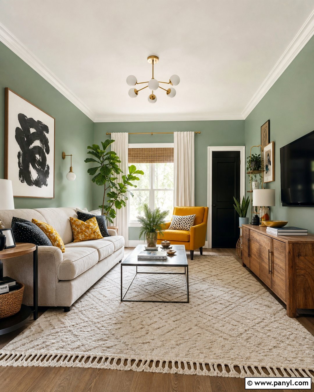 Sage Green Walls With Mustard Yellow Accents - 35 sage green wall color ideas