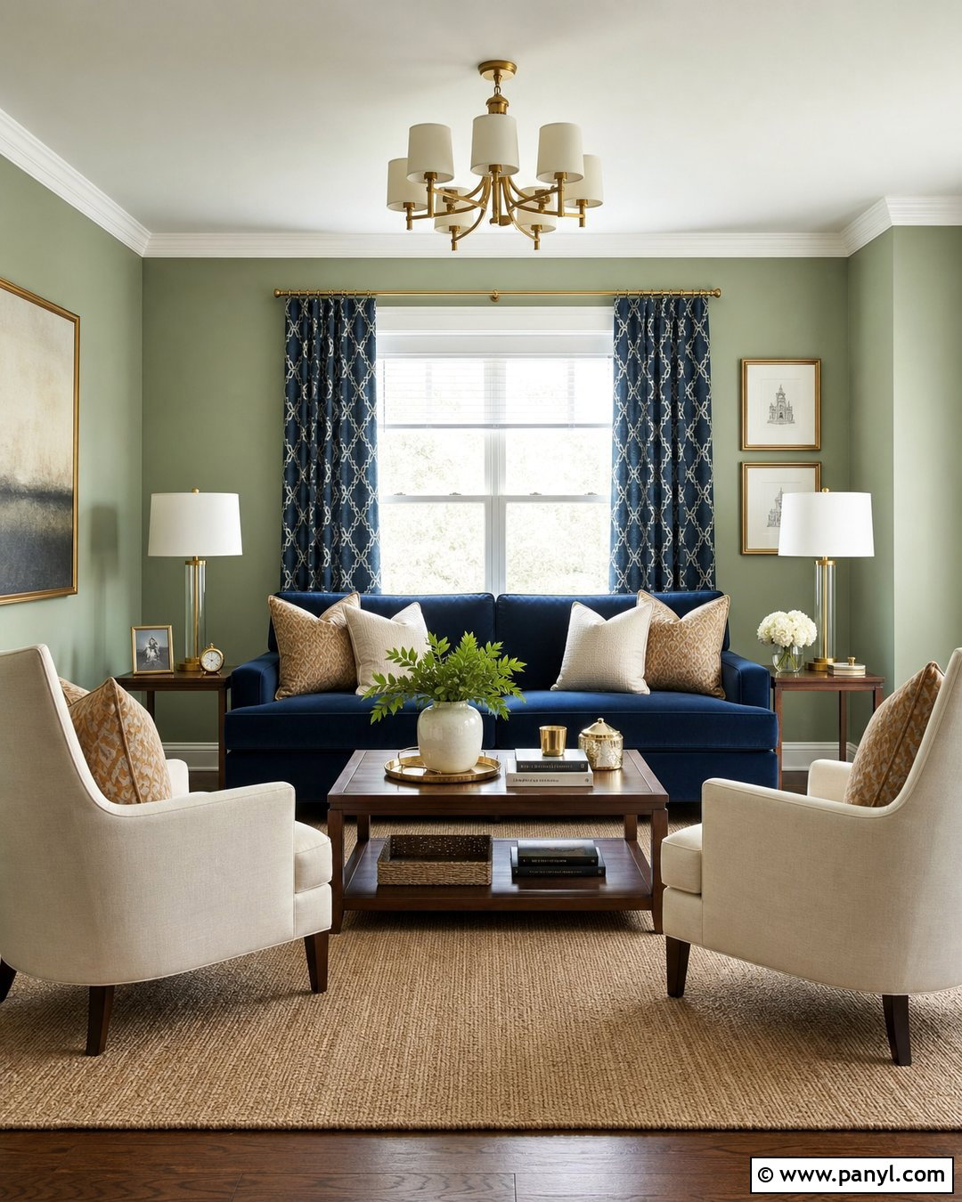 Sage Green Walls With Navy Blue Furniture - 35 sage green wall color ideas