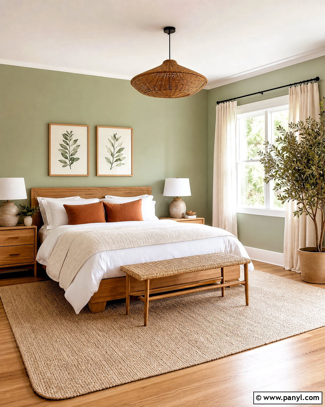 Sage Green Walls With Oak Furniture - 20 bedroom ideas green walls